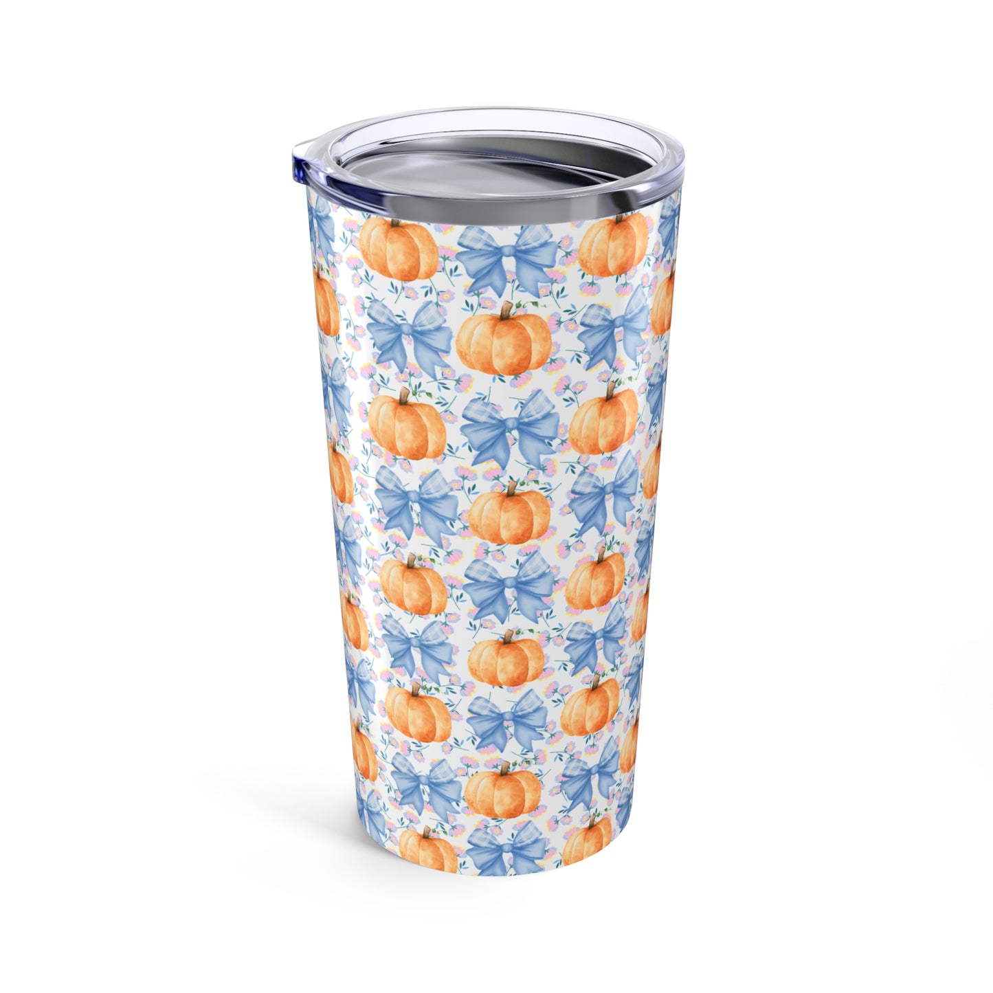 Pumpkin Tumbler, Fall Coffee Cup, Decorative Travel Mug, Autumn Gift, Halloween Drinkware