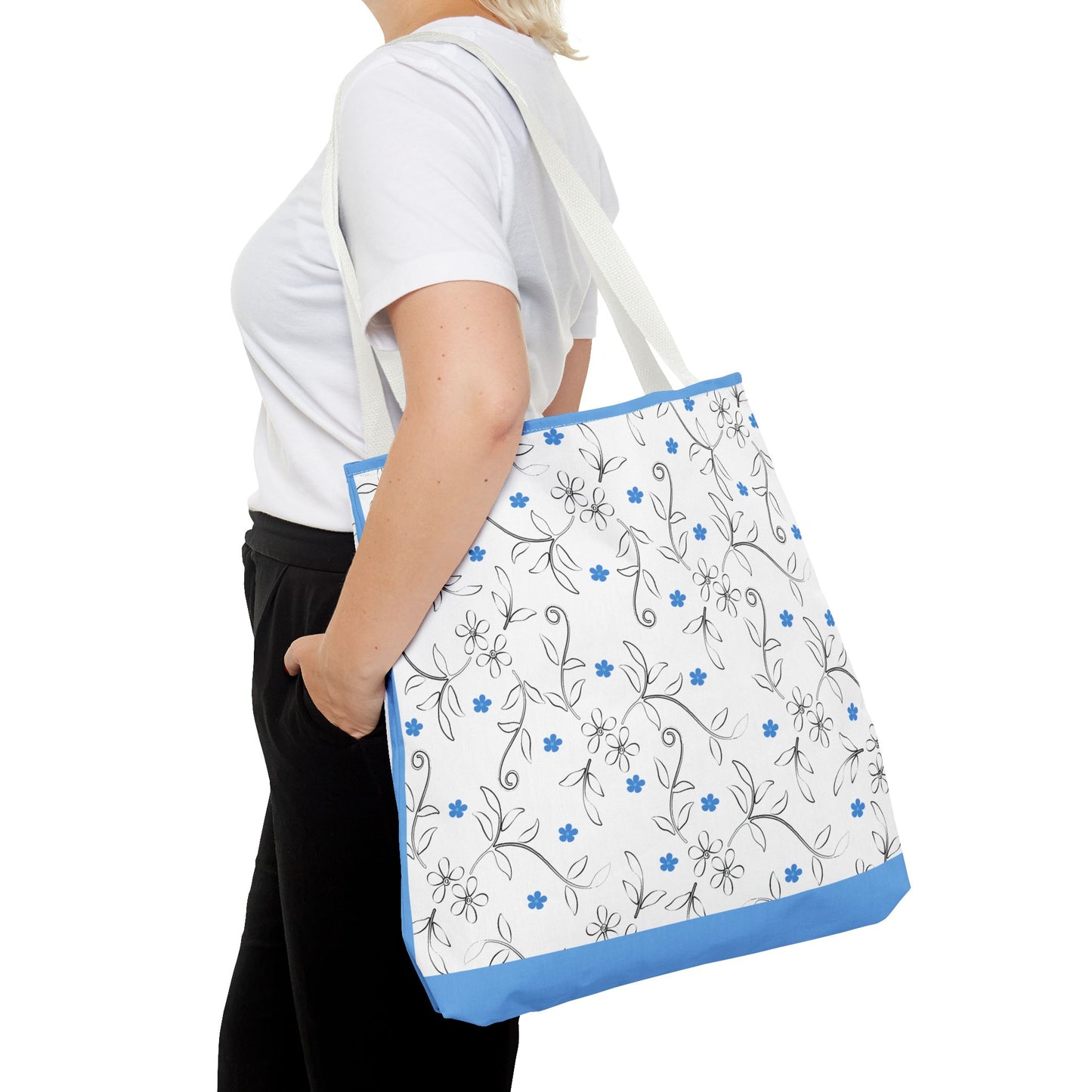 Floral Print Tote Bag, Stylish Reusable Bag for Everyday Use, Eco-Friendly Gift for Moms, Shopping and Travel Essentials, Cute Floral Design