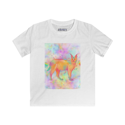 Colorful Big Cat Art Youth Tee, Vibrant Kids T-Shirt, Fun Summer Top, Gift for Little Animal Lovers, Cool Birthday Outfit