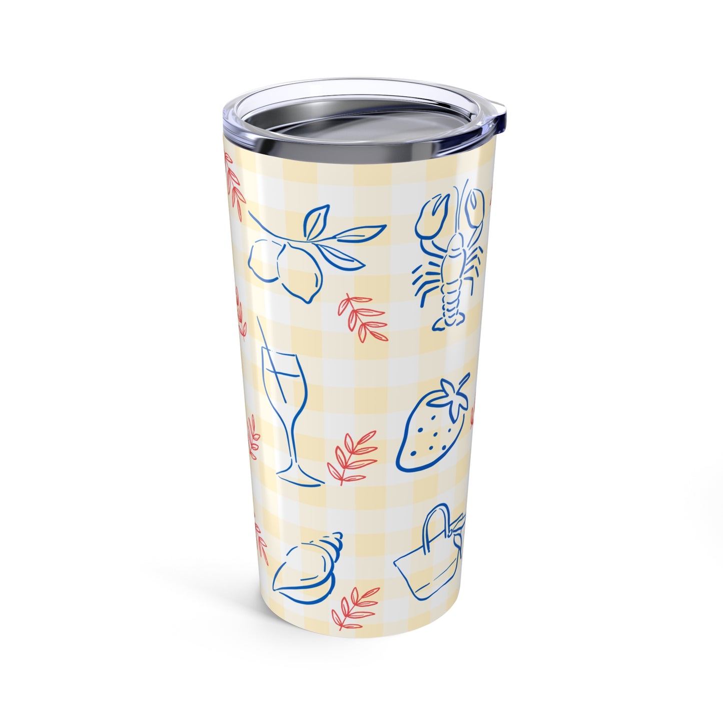 Charming Coastal Tumbler | 20oz Travel Mug | Nautical Drinkware for Summer, Beach Lovers, Gifts, Parties, picnics