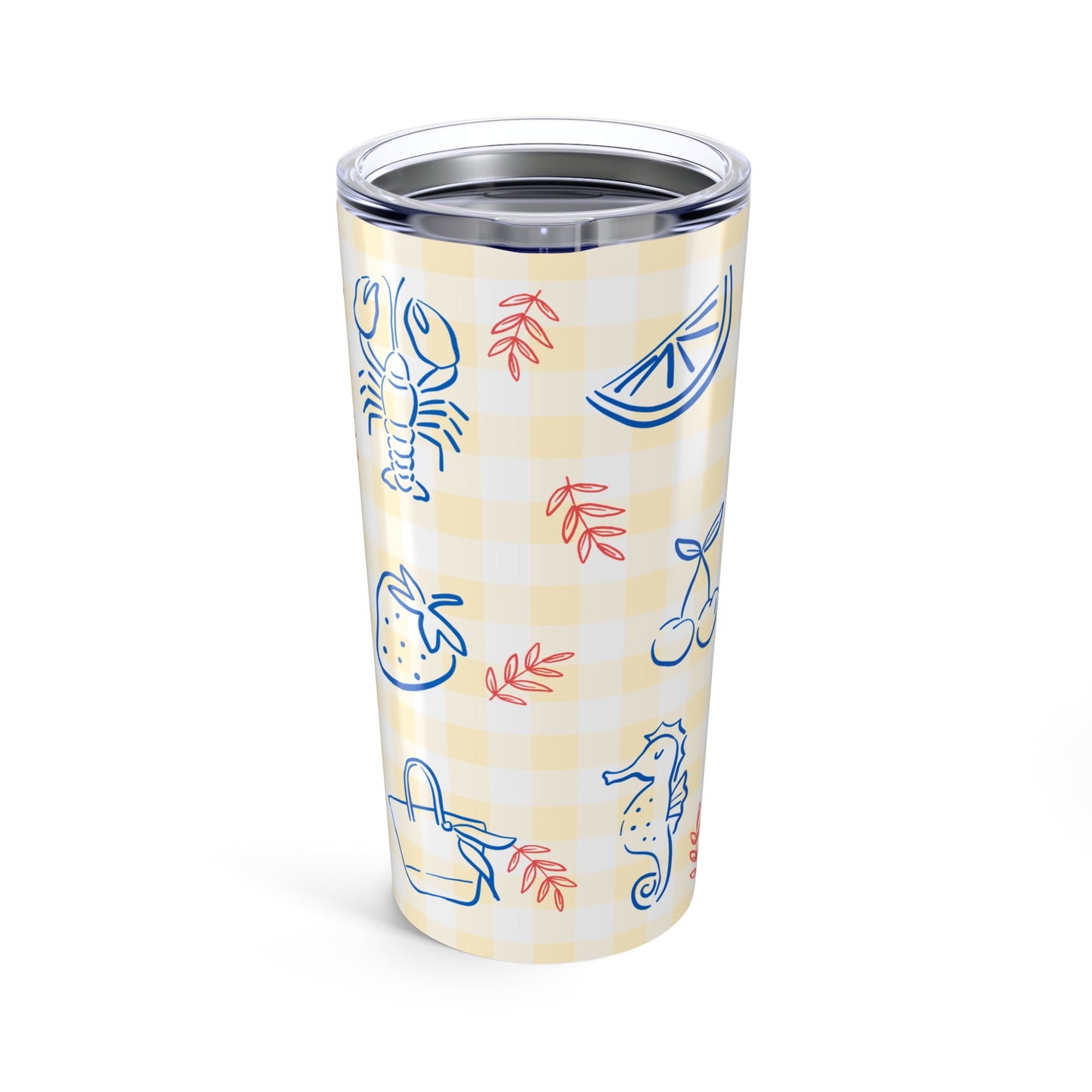 Charming Coastal Tumbler | 20oz Travel Mug | Nautical Drinkware for Summer, Beach Lovers, Gifts, Parties, picnics
