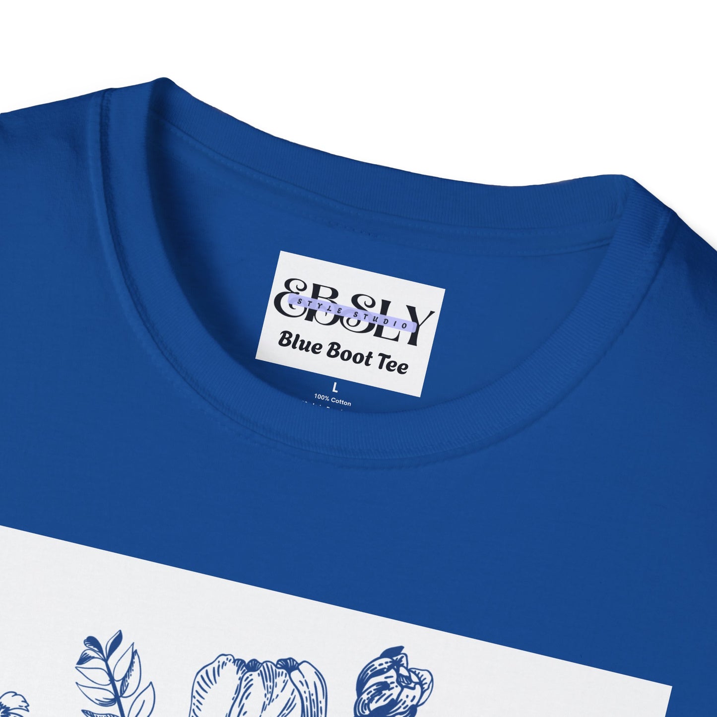 Blue Floral Western Boots T-Shirt, Unisex Tee, Casual Shirt, Country Style Apparel, Gift for Her, Spring Fashion