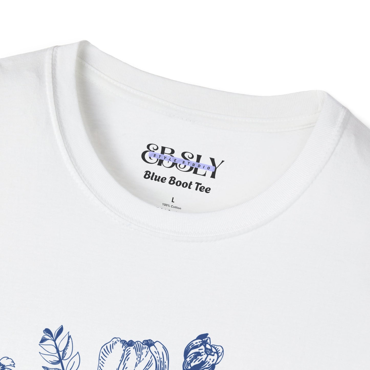 Blue Floral Western Boots T-Shirt, Unisex Tee, Casual Shirt, Country Style Apparel, Gift for Her, Spring Fashion