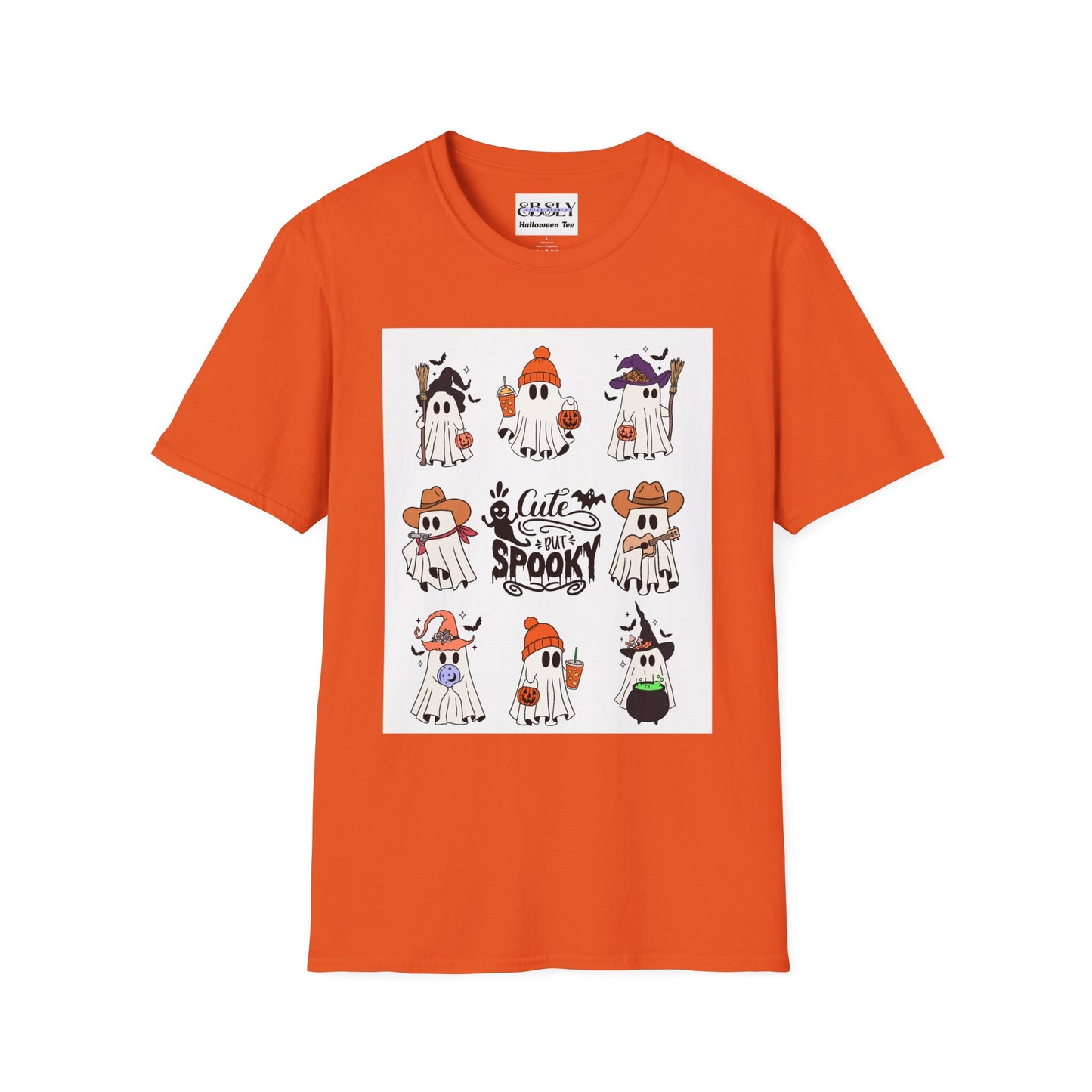 Cute & Spooky Ghosts Unisex Softstyle T-Shirt, Halloween Tee, Fall Fashion, Cute Ghost Shirt, Trick or Treat Apparel