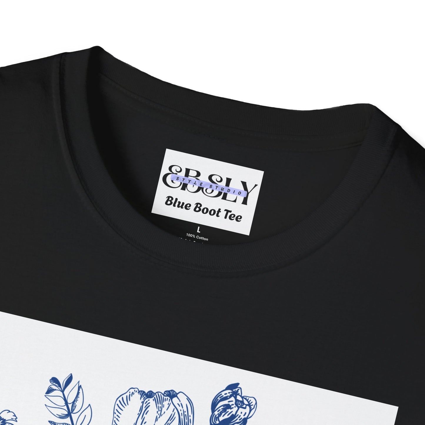 Blue Floral Western Boots T-Shirt, Unisex Tee, Casual Shirt, Country Style Apparel, Gift for Her, Spring Fashion