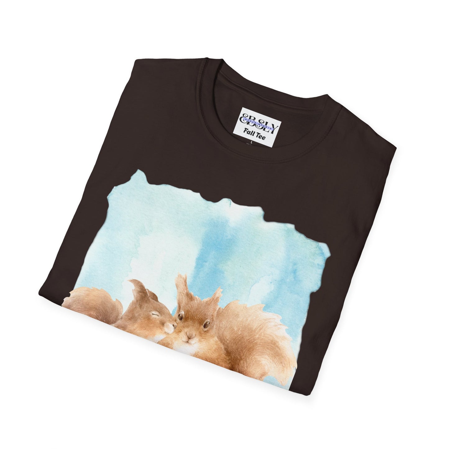 Whimsical Squirrel Art Tee, Nature Lover Gift, Cute Wildlife Shirt, Animal Lover Apparel, Eco-Friendly T-Shirt