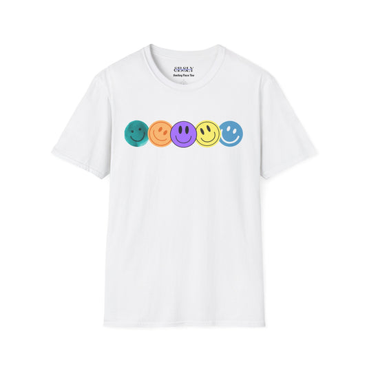 Smile Face Unisex T-Shirt | Positive Vibes Summer Tee, Gift for Friends, Casual Outfit, Feel-Good Apparel