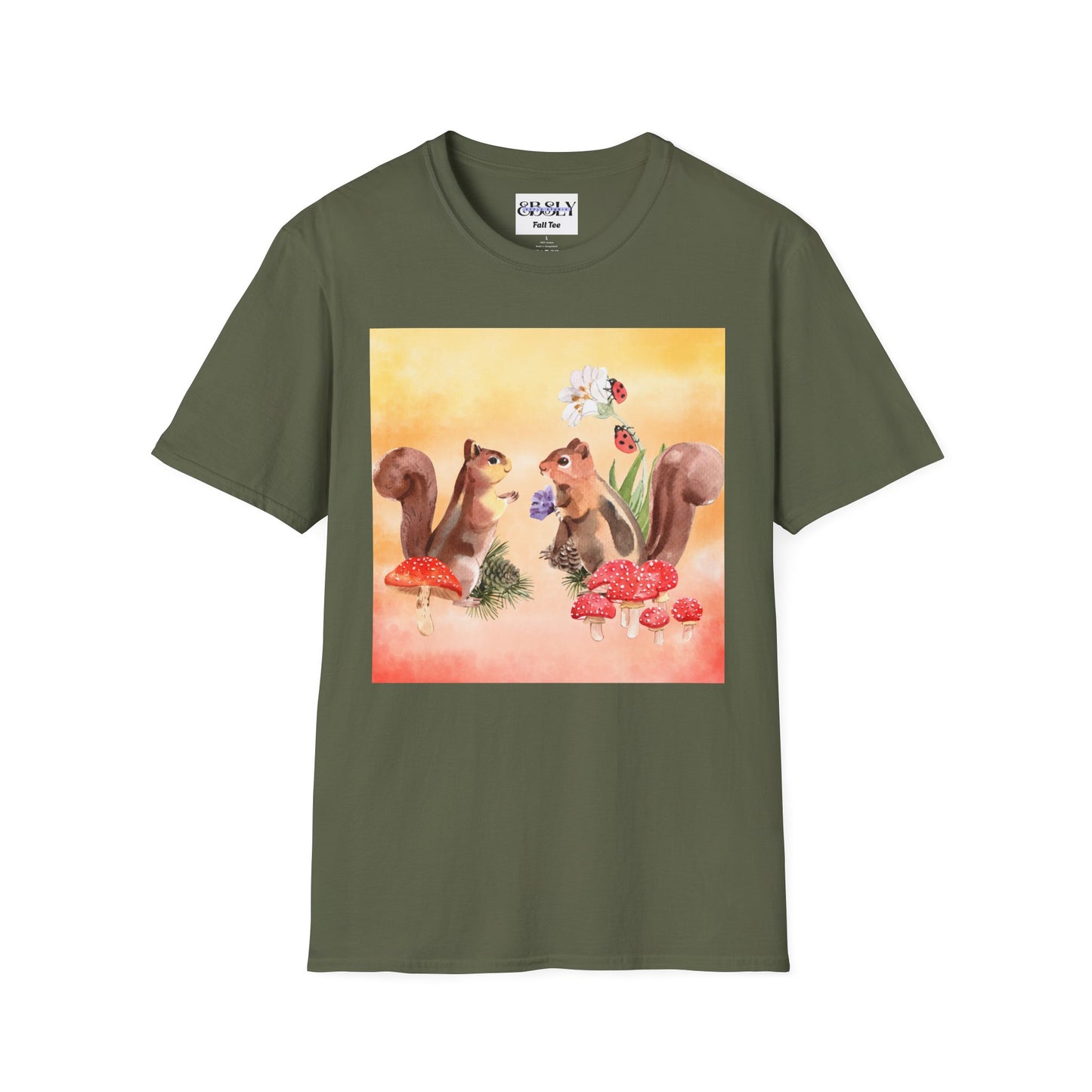 Playful Squirrel Art Unisex Softstyle T-Shirt, Cute Animal Shirt, Gift for Nature Lovers, Casual Wear, Eco-Friendly Fashion