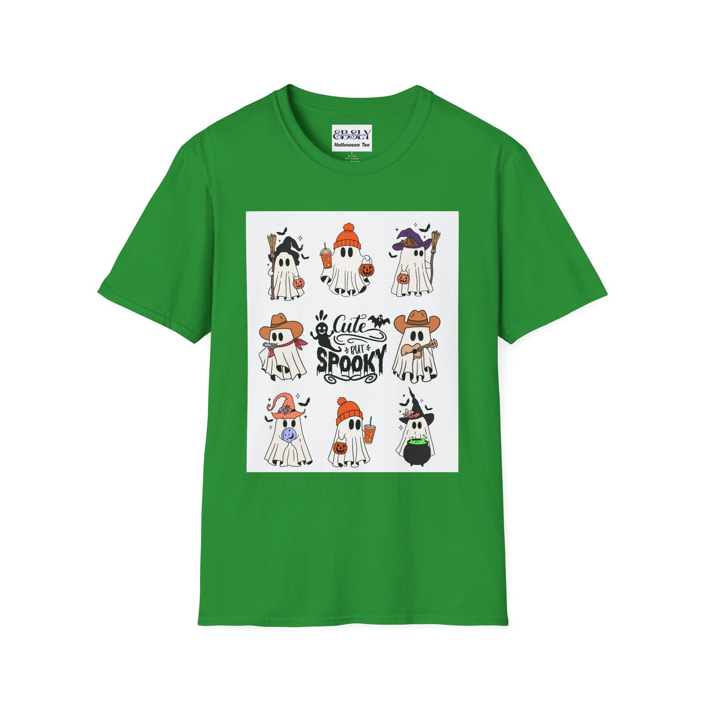 Cute & Spooky Ghosts Unisex Softstyle T-Shirt, Halloween Tee, Fall Fashion, Cute Ghost Shirt, Trick or Treat Apparel