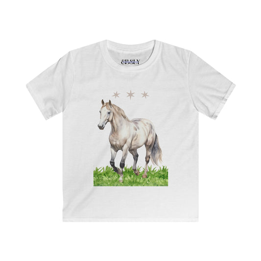 Kids Horse Graphic Tee, Softstyle Children's T-Shirt, Unicorn Lover Gift, Birthday Apparel, Animal Print Clothing