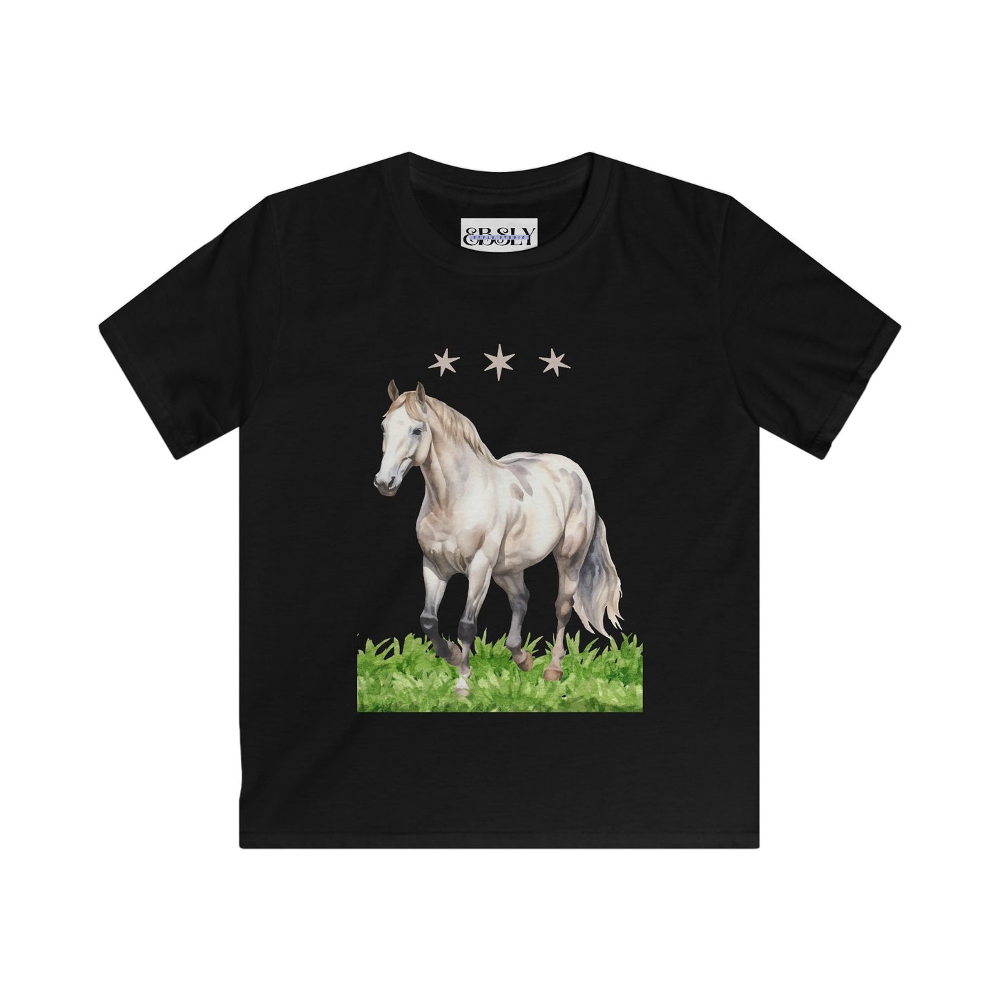 Kids Horse Graphic Tee, Softstyle Children's T-Shirt, Unicorn Lover Gift, Birthday Apparel, Animal Print Clothing