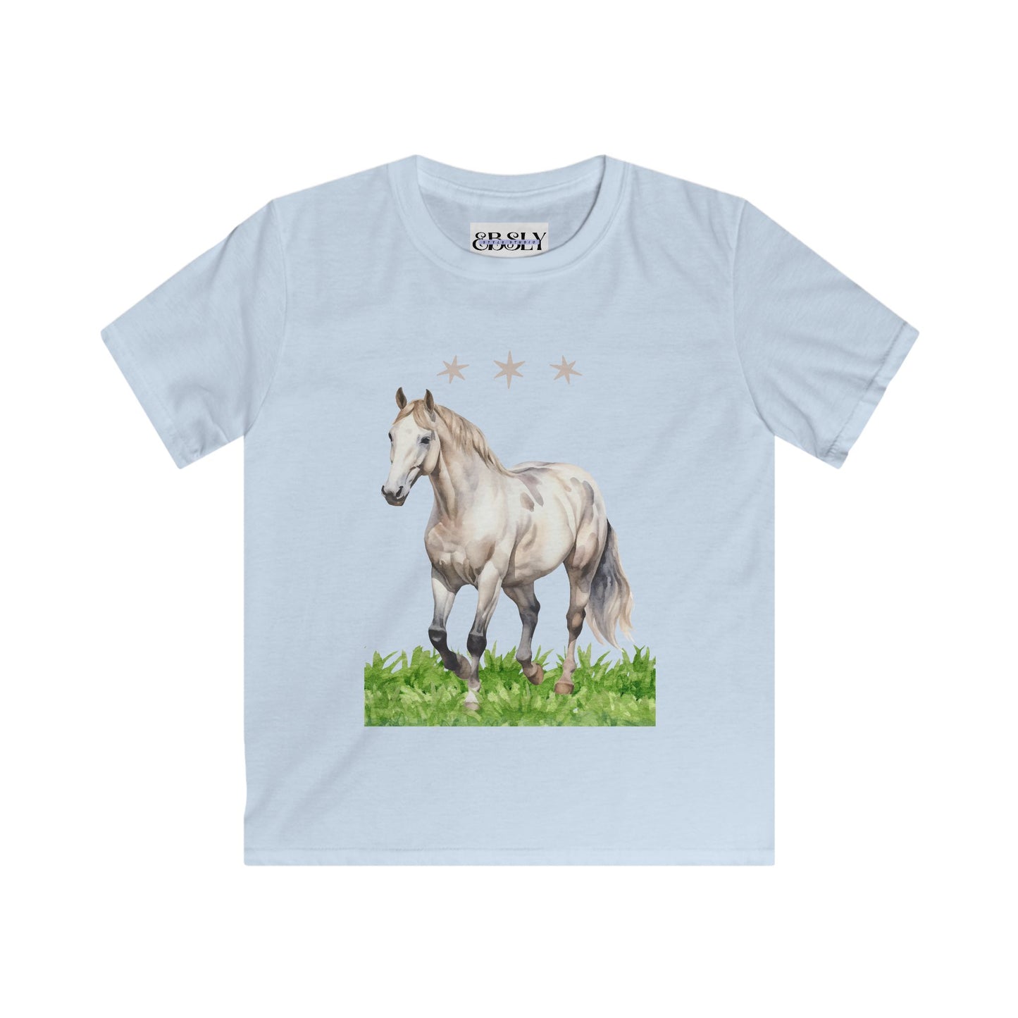 Kids Horse Graphic Tee, Softstyle Children's T-Shirt, Unicorn Lover Gift, Birthday Apparel, Animal Print Clothing