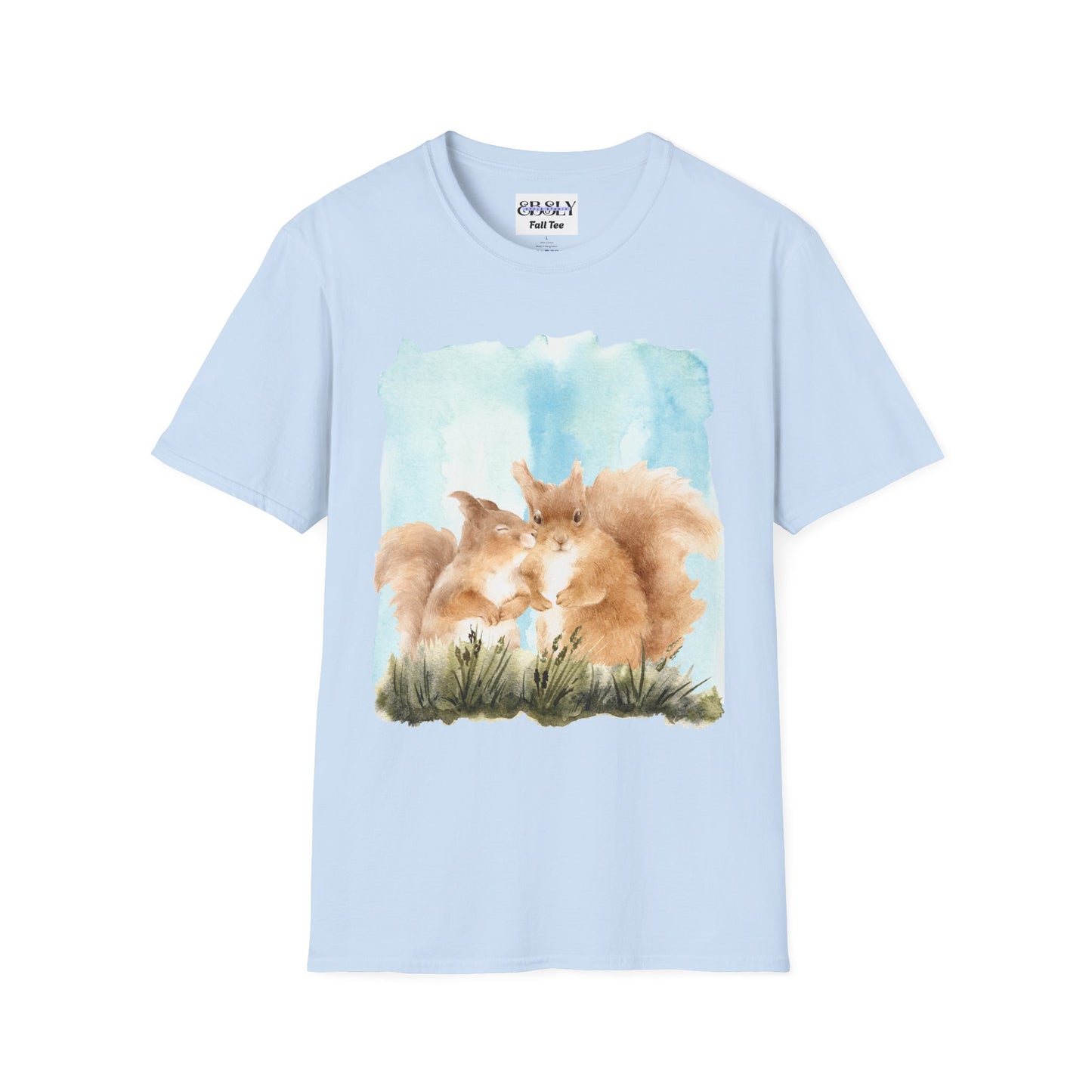 Whimsical Squirrel Art Tee, Nature Lover Gift, Cute Wildlife Shirt, Animal Lover Apparel, Eco-Friendly T-Shirt