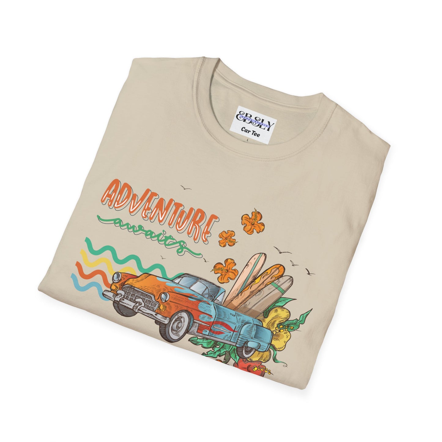 Unisex Adventure Graphic T-Shirt - Fun Travel Tee, Summer Vacation Shirt, Gift for Road Trip Lovers, Retro Car Design, Casual Wear