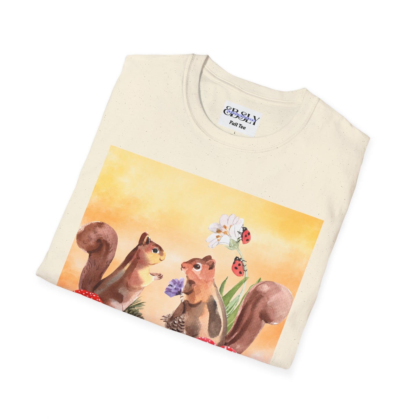 Playful Squirrel Art Unisex Softstyle T-Shirt, Cute Animal Shirt, Gift for Nature Lovers, Casual Wear, Eco-Friendly Fashion