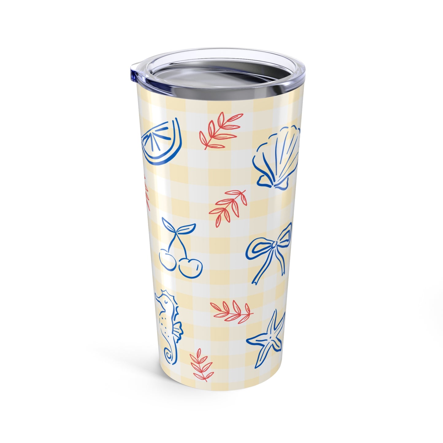 Charming Coastal Tumbler | 20oz Travel Mug | Nautical Drinkware for Summer, Beach Lovers, Gifts, Parties, picnics