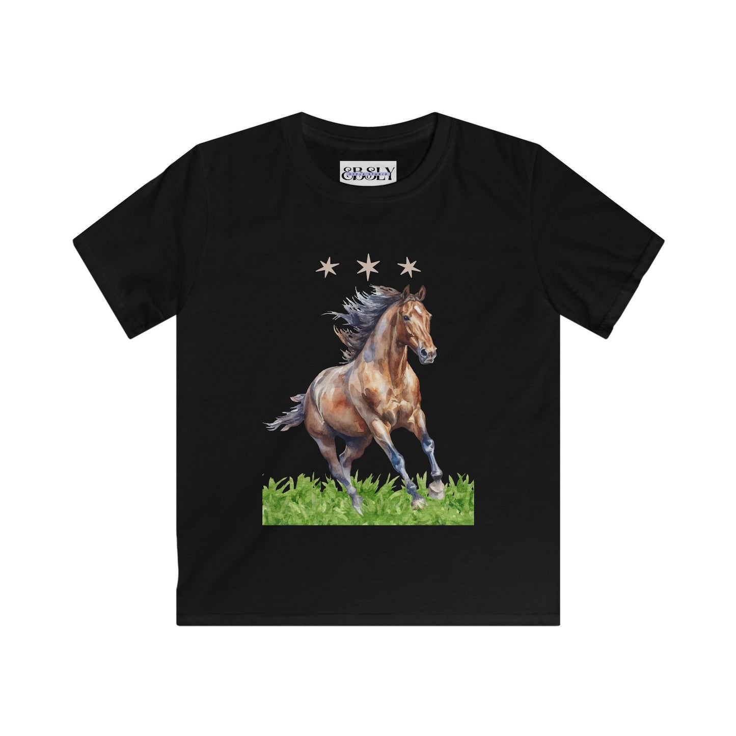 Galloping Horse Kids Softstyle Tee, Horse Shirt, Equine Apparel, Children's Fashion, Gift for Horse Lovers, Animal Lover's Tee