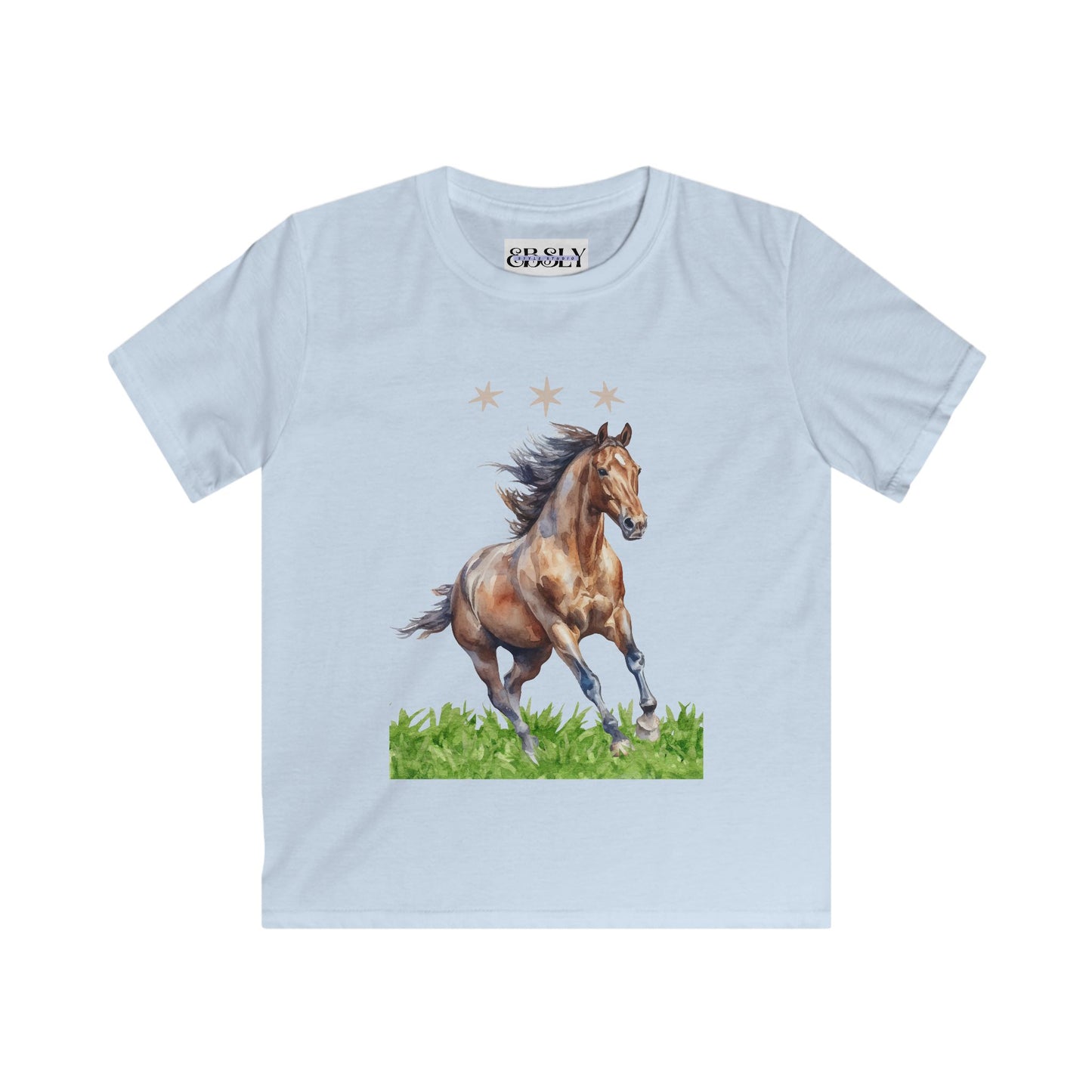 Galloping Horse Kids Softstyle Tee, Horse Shirt, Equine Apparel, Children's Fashion, Gift for Horse Lovers, Animal Lover's Tee