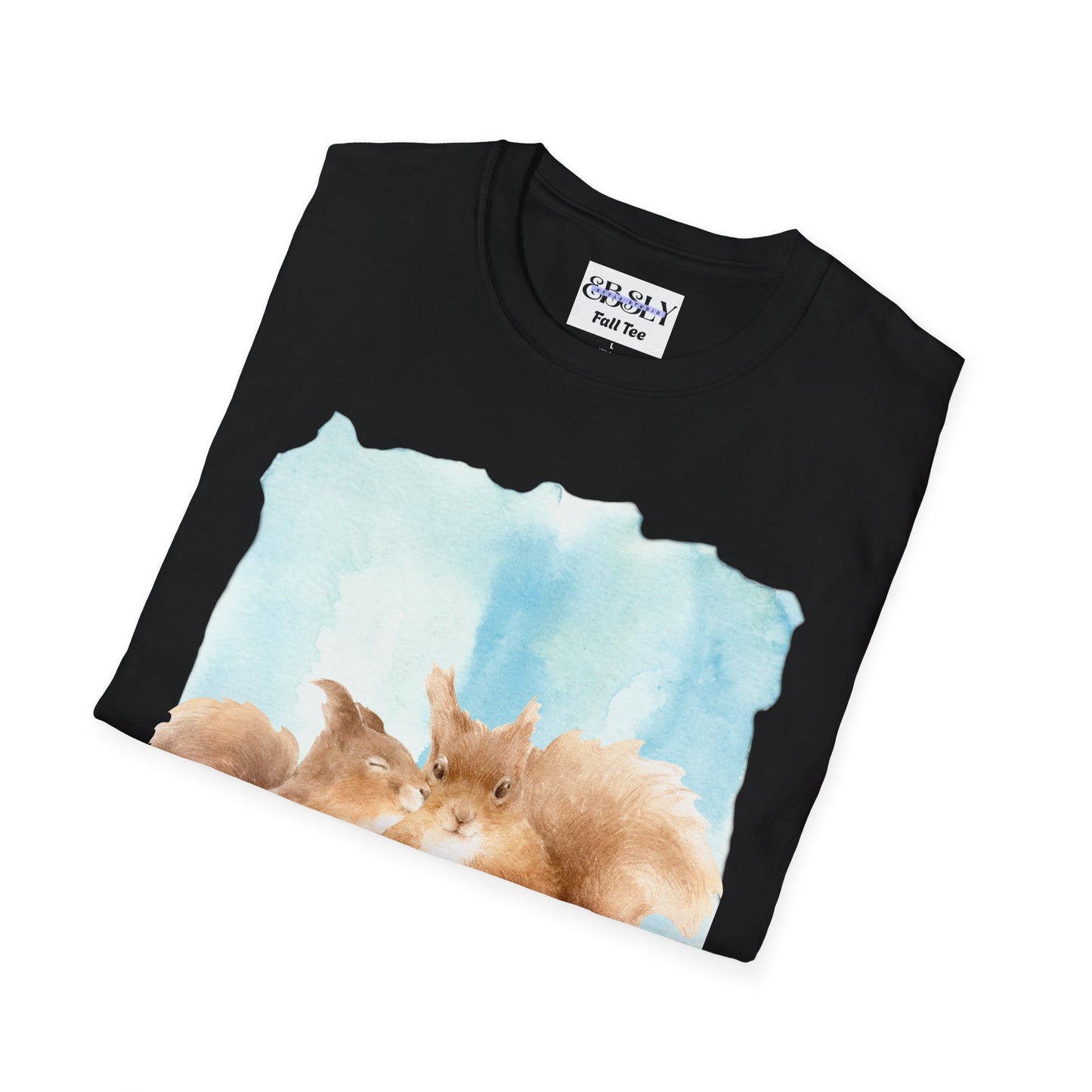 Whimsical Squirrel Art Tee, Nature Lover Gift, Cute Wildlife Shirt, Animal Lover Apparel, Eco-Friendly T-Shirt