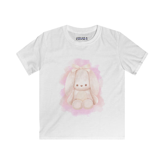 Kids Bunny Tee | Softstyle T-Shirt for Children, Cute Bunny Graphic, Ideal for Birthdays, Easter, Everyday Wear, Gift for Kids
