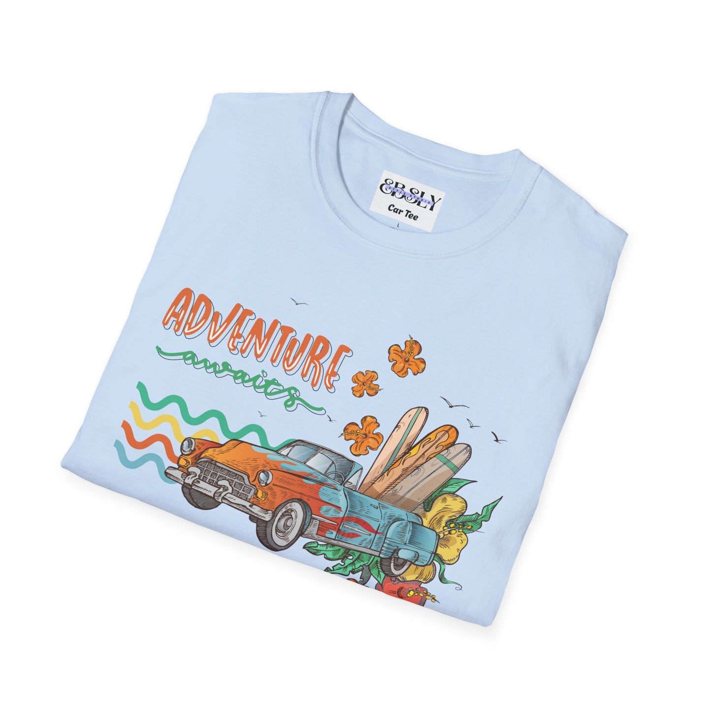 Unisex Adventure Graphic T-Shirt - Fun Travel Tee, Summer Vacation Shirt, Gift for Road Trip Lovers, Retro Car Design, Casual Wear