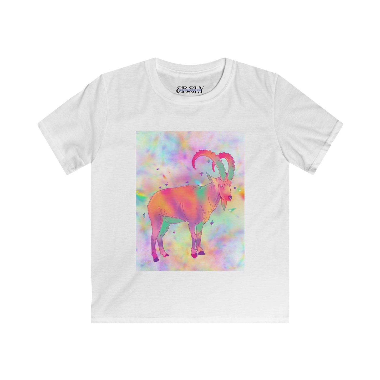 Colorful Goat Youth Tee, Unique Animal Shirt, Vibrant Kid's Apparel, Fun Gift for Children, Creative Birthday Top