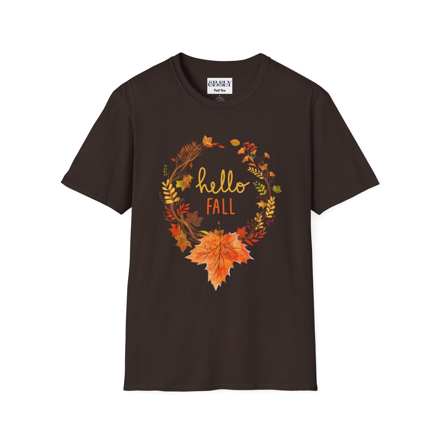 Hello Fall Unisex Softstyle T-Shirt, Autumn Tee, Seasonal Shirt, Pumpkin Spice Apparel, Thanksgiving Gift, Cozy Fashion