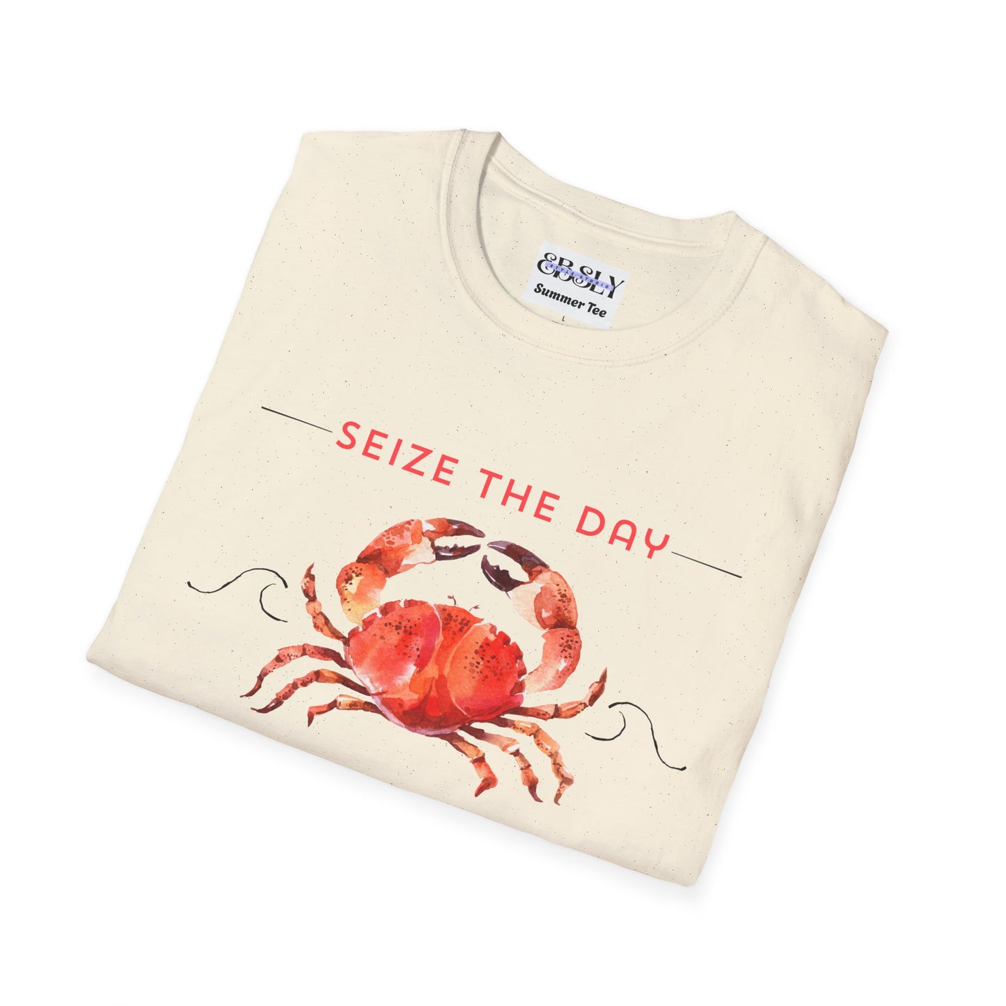 Summer Vibes Crab T-Shirt, Fun Summer Tee, Beachwear, Gift for Crab Lovers, Vacation Shirt, Seize the Day Shirt