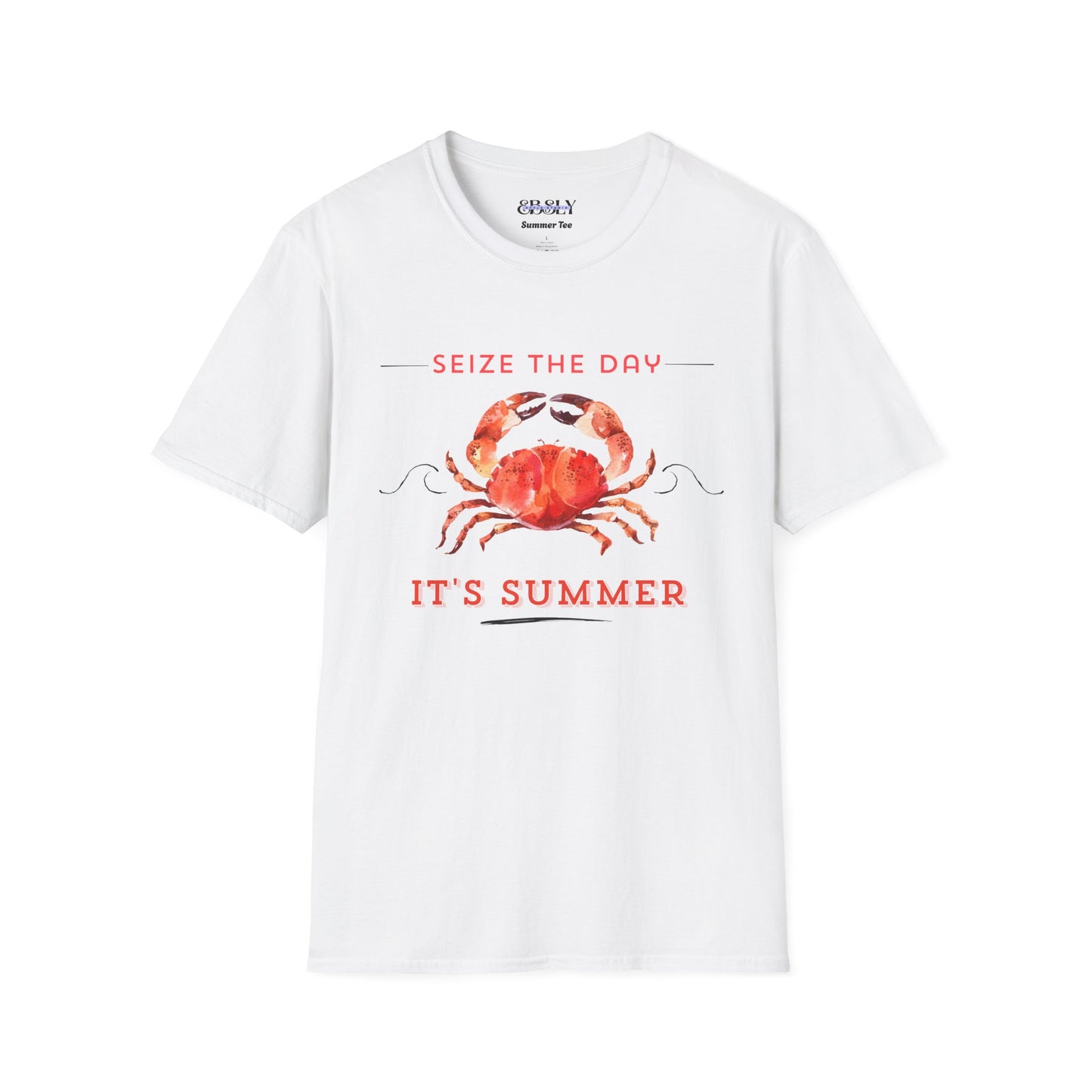 Summer Vibes Crab T-Shirt, Fun Summer Tee, Beachwear, Gift for Crab Lovers, Vacation Shirt, Seize the Day Shirt