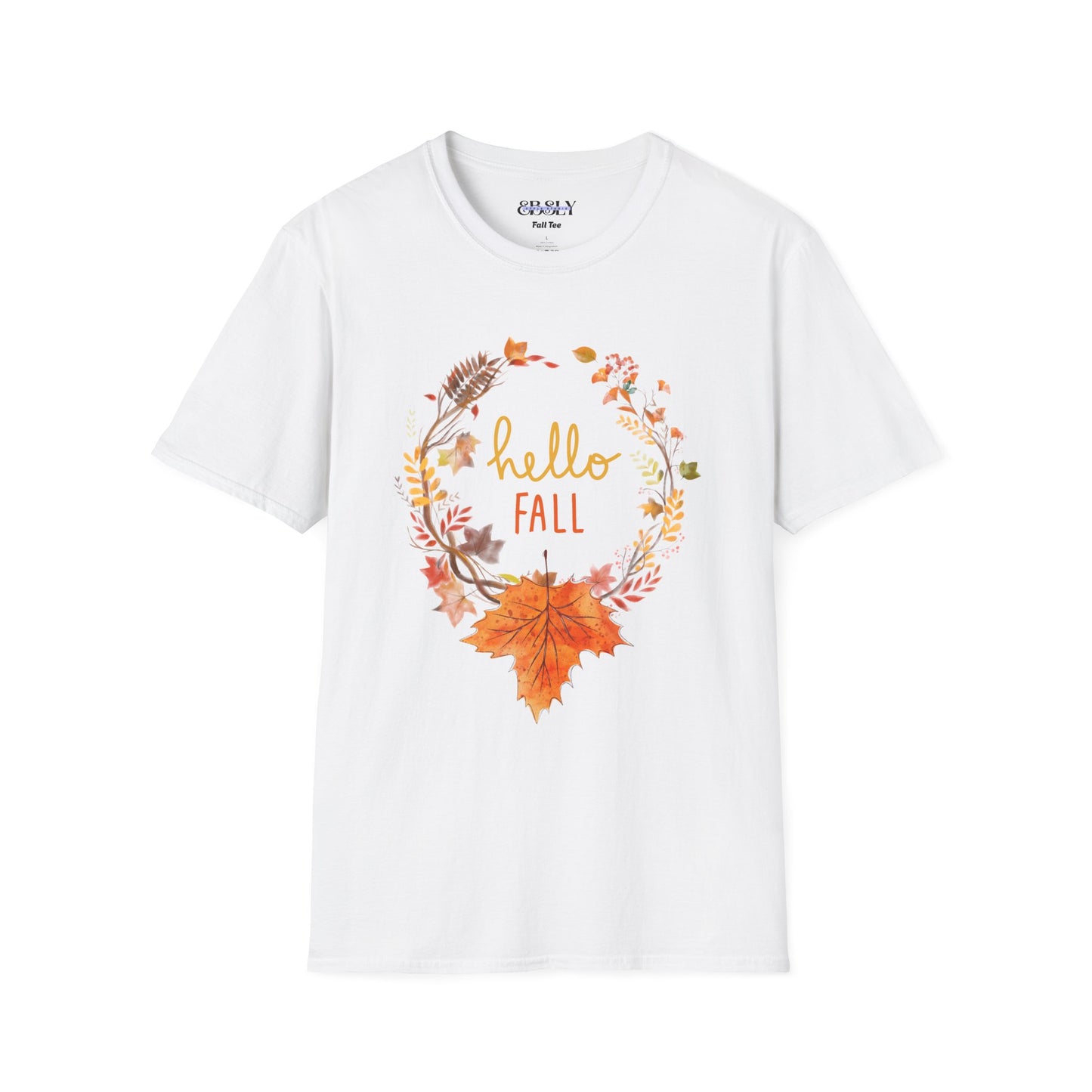 Hello Fall Unisex Softstyle T-Shirt, Autumn Tee, Seasonal Shirt, Pumpkin Spice Apparel, Thanksgiving Gift, Cozy Fashion