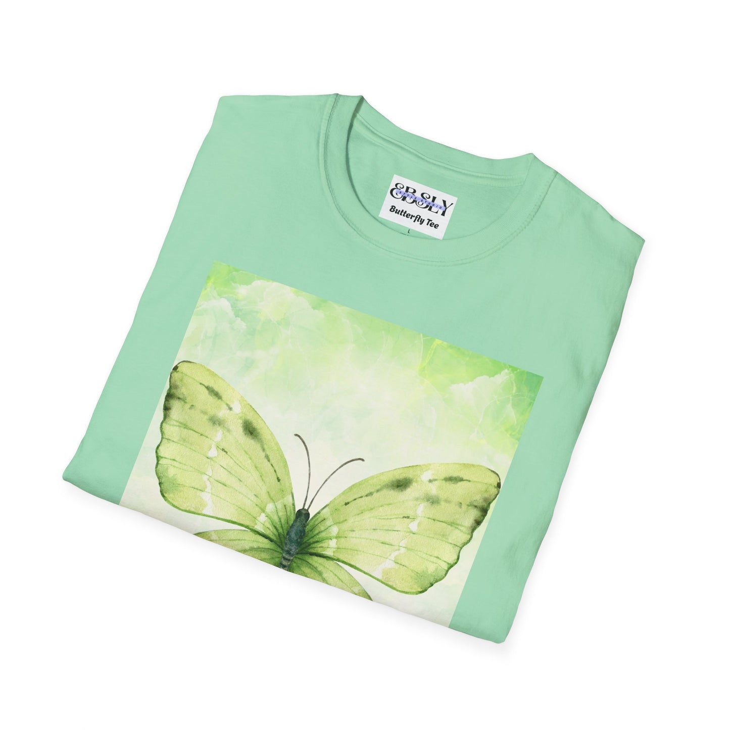 Butterfly Nature Unisex Softstyle T-Shirt, Eco-friendly Gift, Spring Fashion, Nature Lover Apparel, Comfortable Everyday Wear