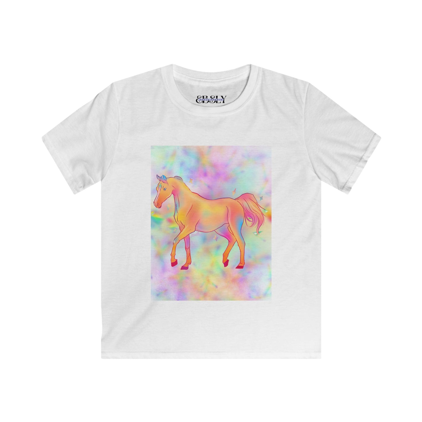 Colorful Horse Youth Tee, Kids Rainbow T-Shirt, Fun Summer Shirt, Birthday Gift, Playful Animal Top