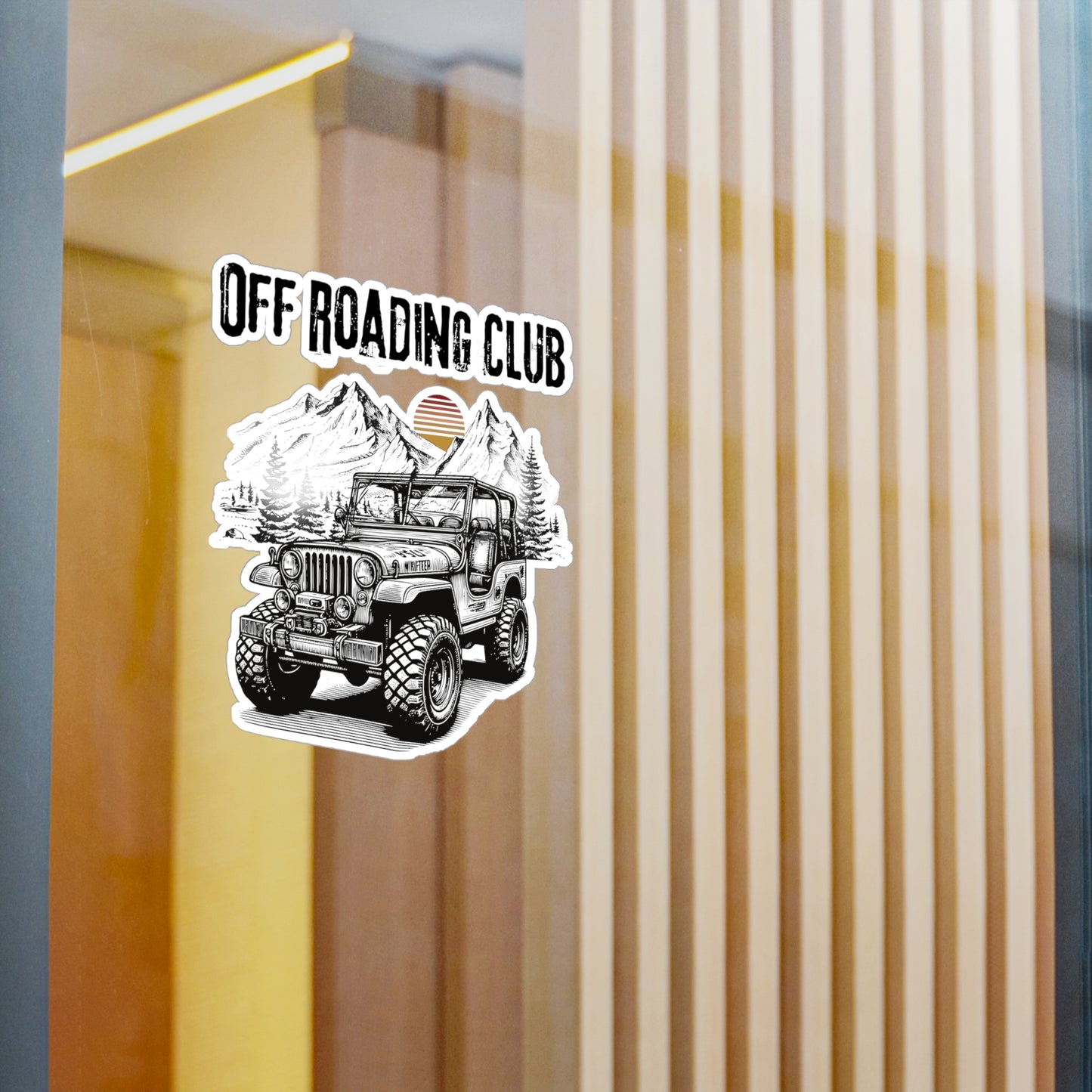 Off Roading Club Vinyl Decal — Jeep Mountain Adventure Kiss-Cut Sticker