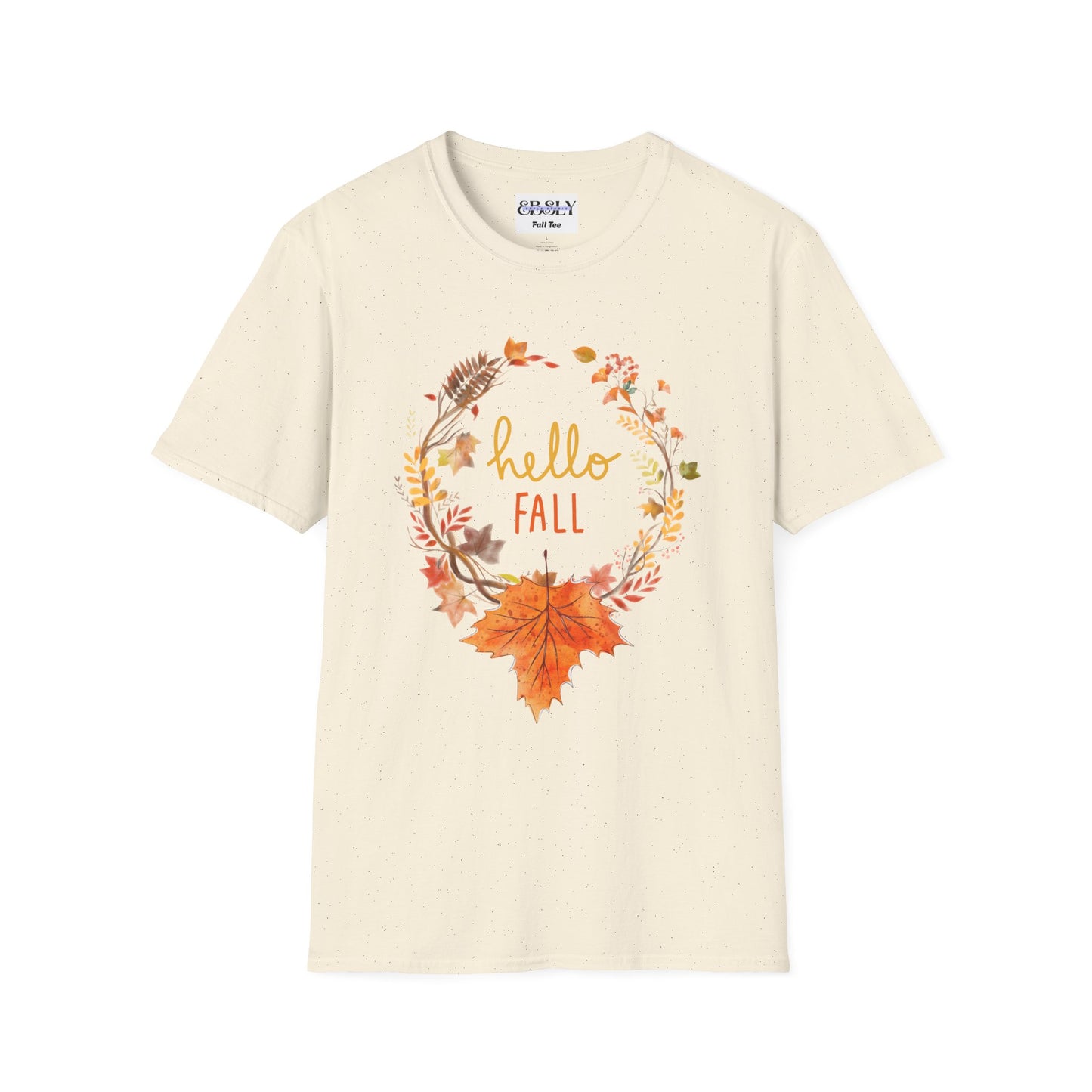Hello Fall Unisex Softstyle T-Shirt, Autumn Tee, Seasonal Shirt, Pumpkin Spice Apparel, Thanksgiving Gift, Cozy Fashion