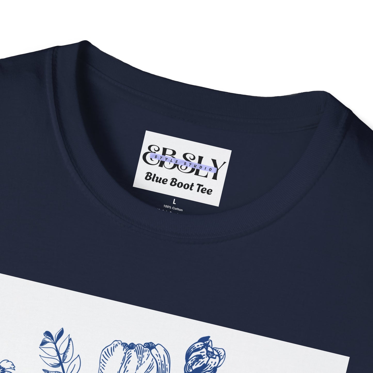 Blue Floral Western Boots T-Shirt, Unisex Tee, Casual Shirt, Country Style Apparel, Gift for Her, Spring Fashion