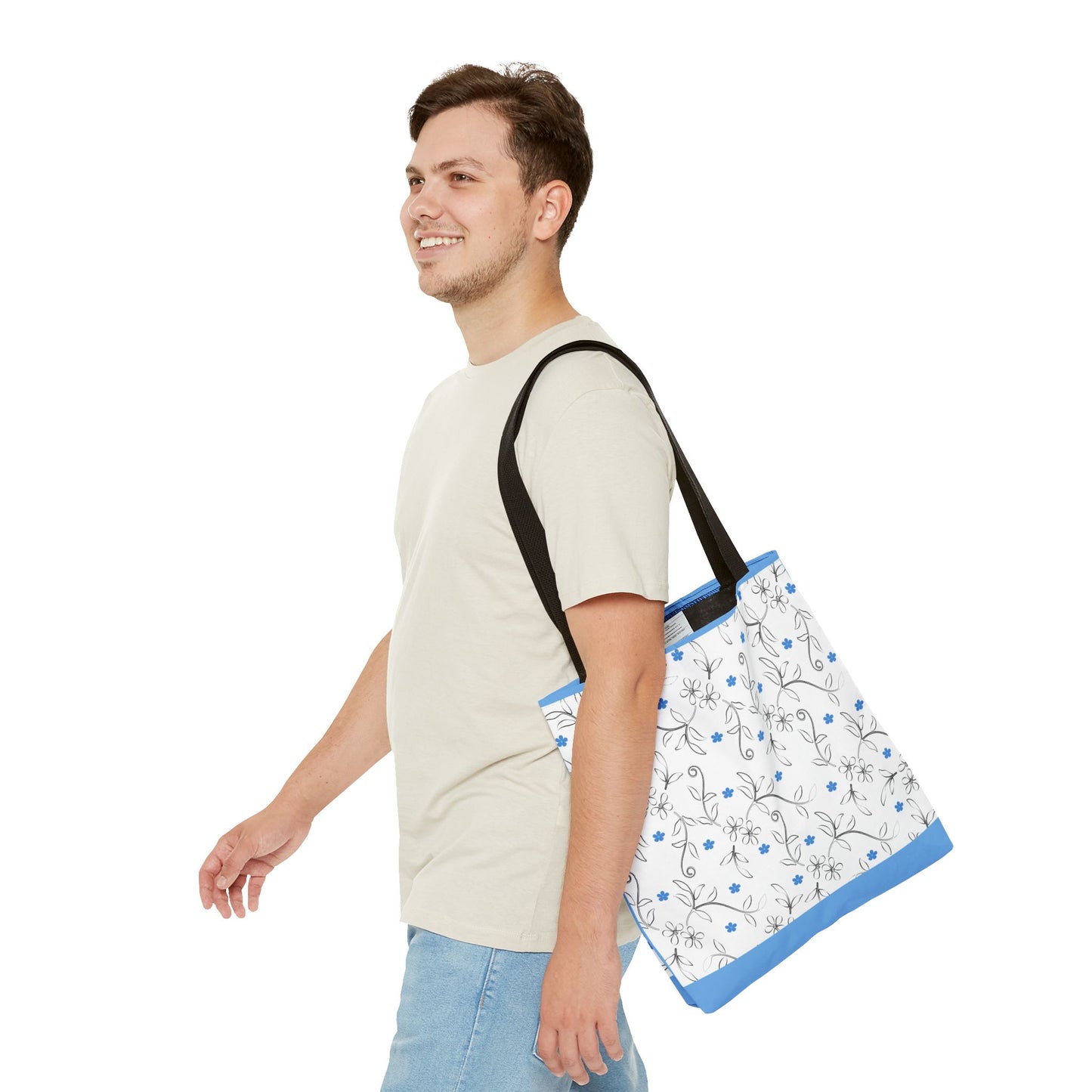 Floral Print Tote Bag, Stylish Reusable Bag for Everyday Use, Eco-Friendly Gift for Moms, Shopping and Travel Essentials, Cute Floral Design