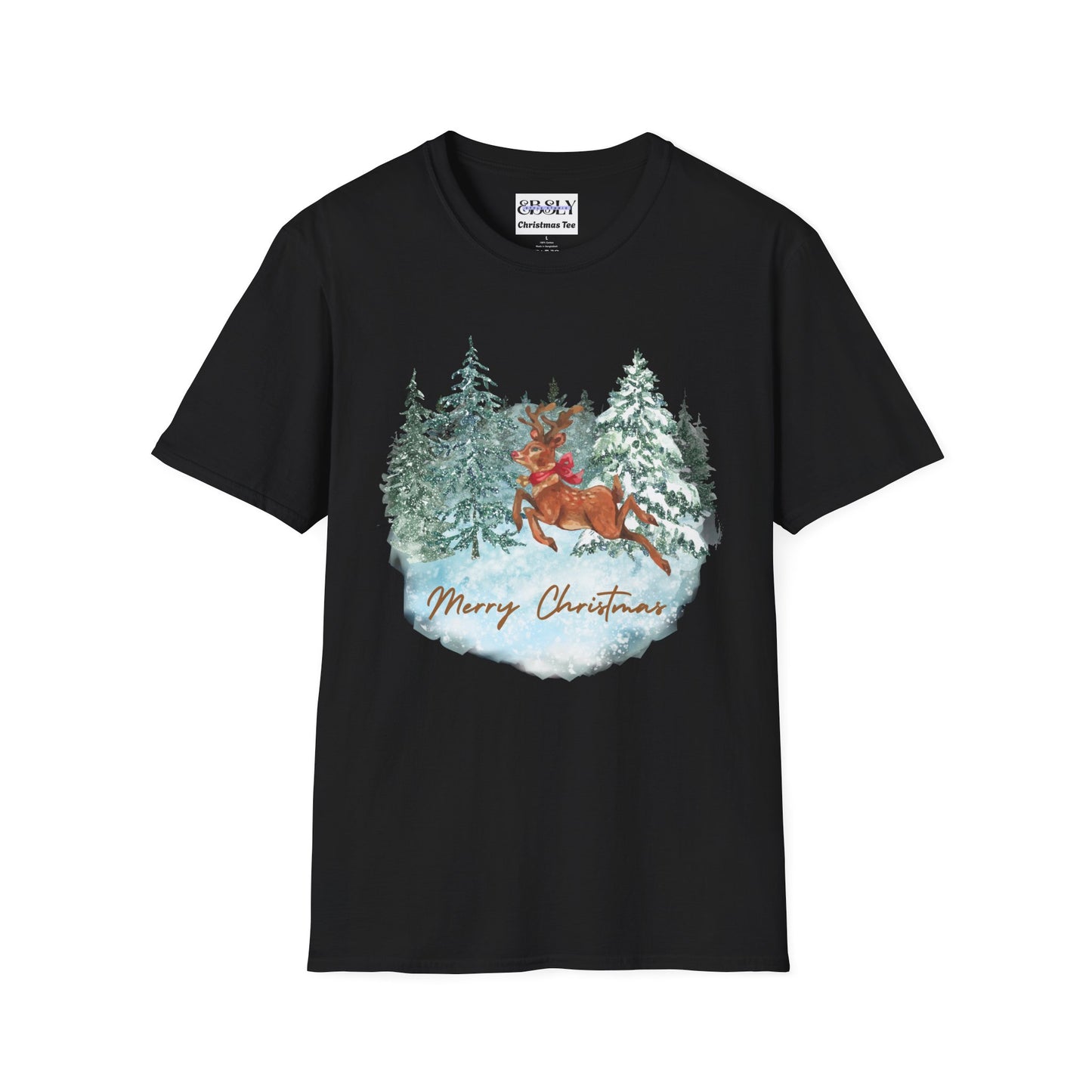 Merry Christmas Reindeer T-Shirt, Holiday Tee, Festive Gift, Winter Apparel, Cozy Christmas Shirt, Unisex Seasonal Clothing