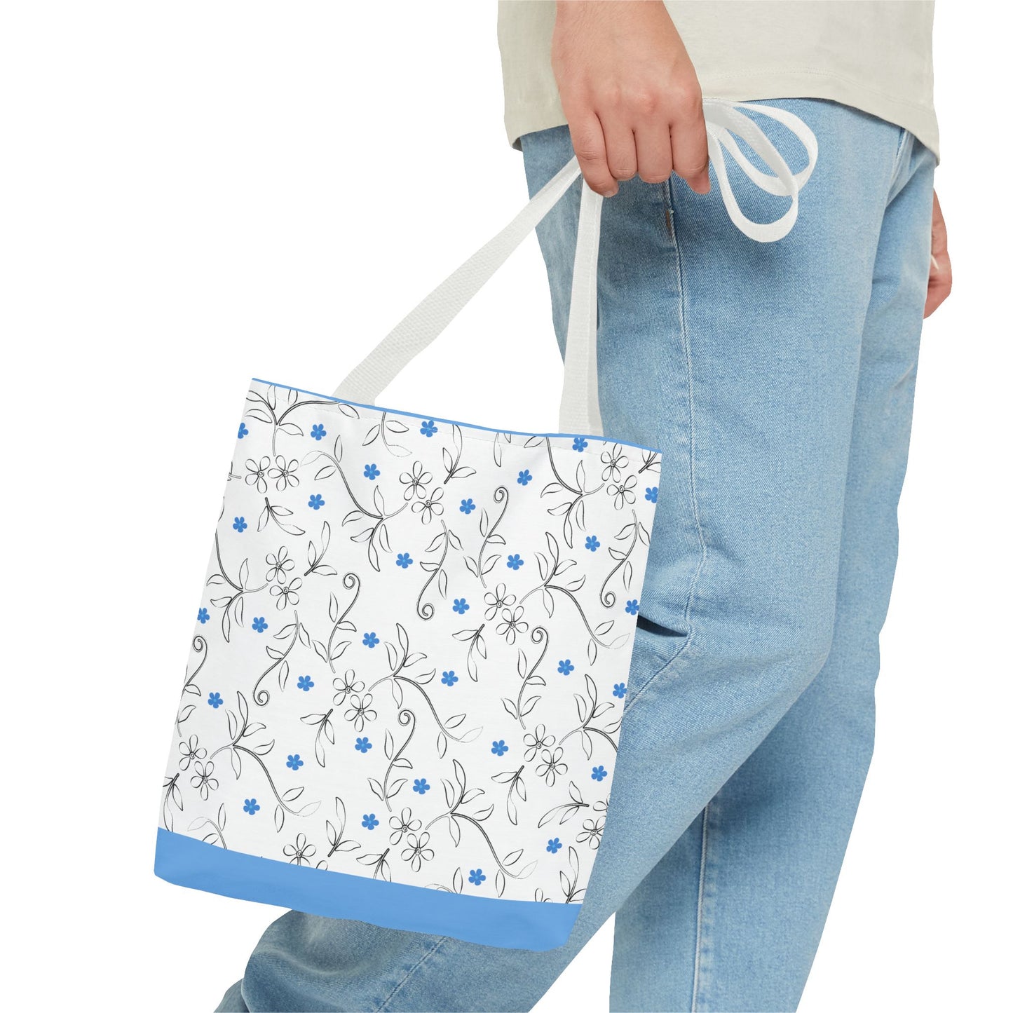 Floral Print Tote Bag, Stylish Reusable Bag for Everyday Use, Eco-Friendly Gift for Moms, Shopping and Travel Essentials, Cute Floral Design