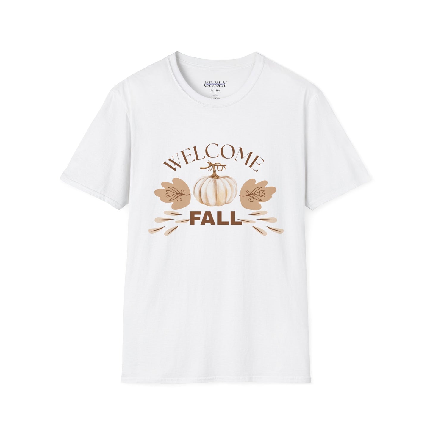 Welcome Fall Unisex Softstyle T-Shirt, Autumn Tee, Pumpkin Shirt, Fall Fashion, Seasonal Wear, Harvest Celebration Shirt