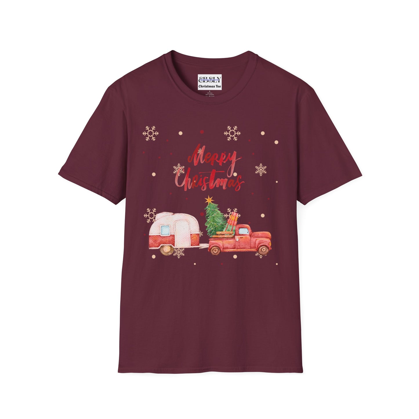 Merry Christmas Vintage Truck T-Shirt, Holiday Gift, Unisex Tee, Winter Apparel, Family Matching Shirts, Festive Outfit