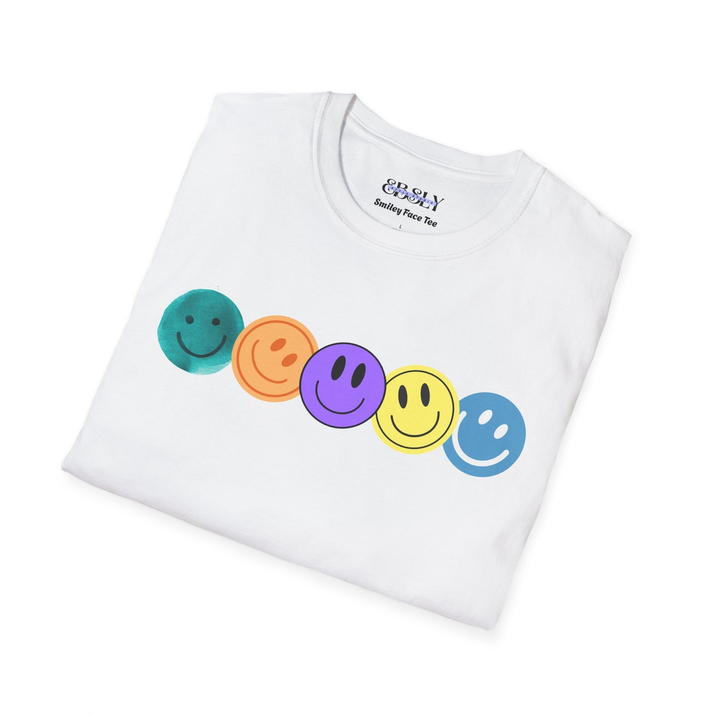 Smile Face Unisex T-Shirt | Positive Vibes Summer Tee, Gift for Friends, Casual Outfit, Feel-Good Apparel