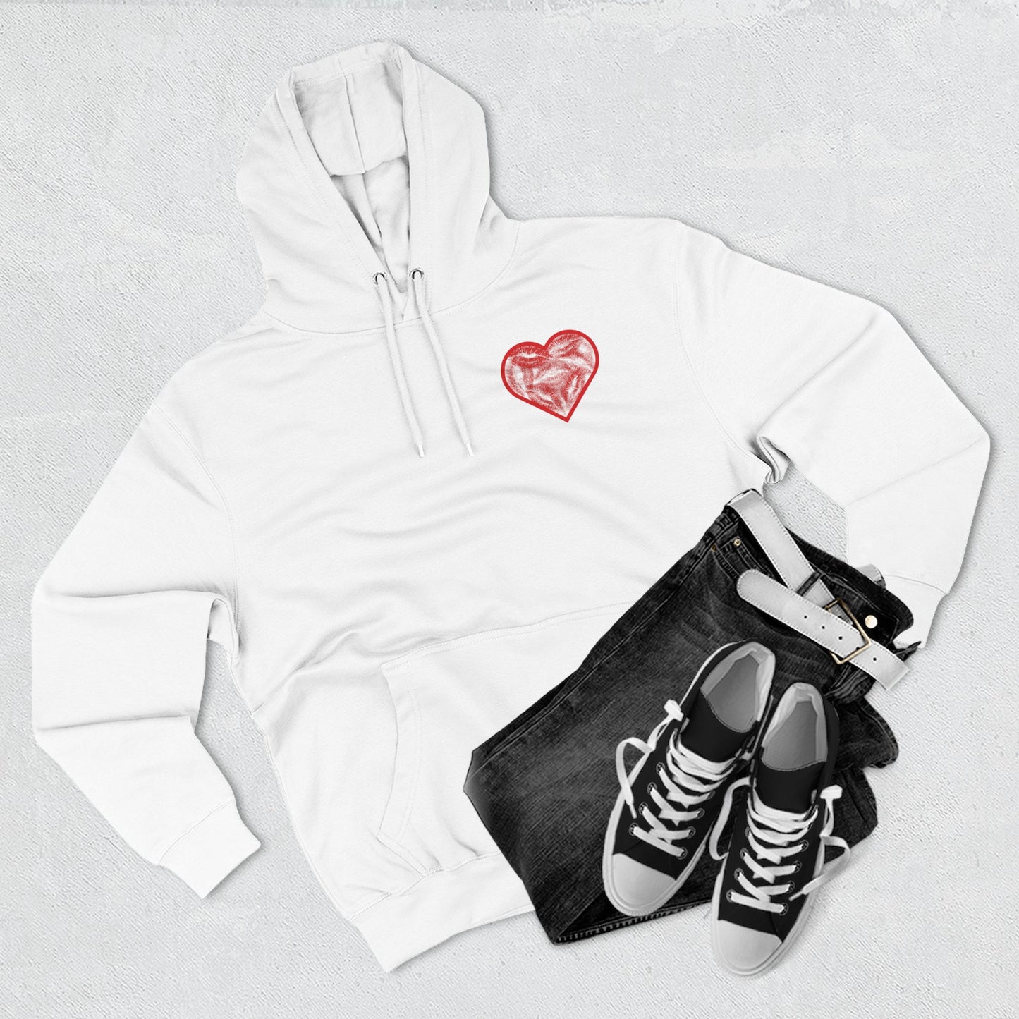 Romantic Kiss Lip Print Hoodie, Love Gift, Couples Apparel, Valentine's Day, Cozy Hoodie for Her