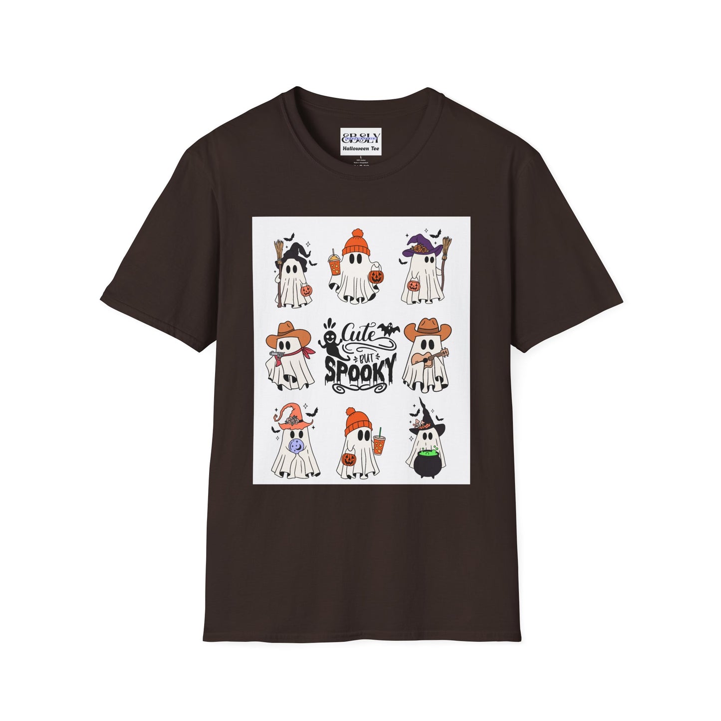 Cute & Spooky Ghosts Unisex Softstyle T-Shirt, Halloween Tee, Fall Fashion, Cute Ghost Shirt, Trick or Treat Apparel