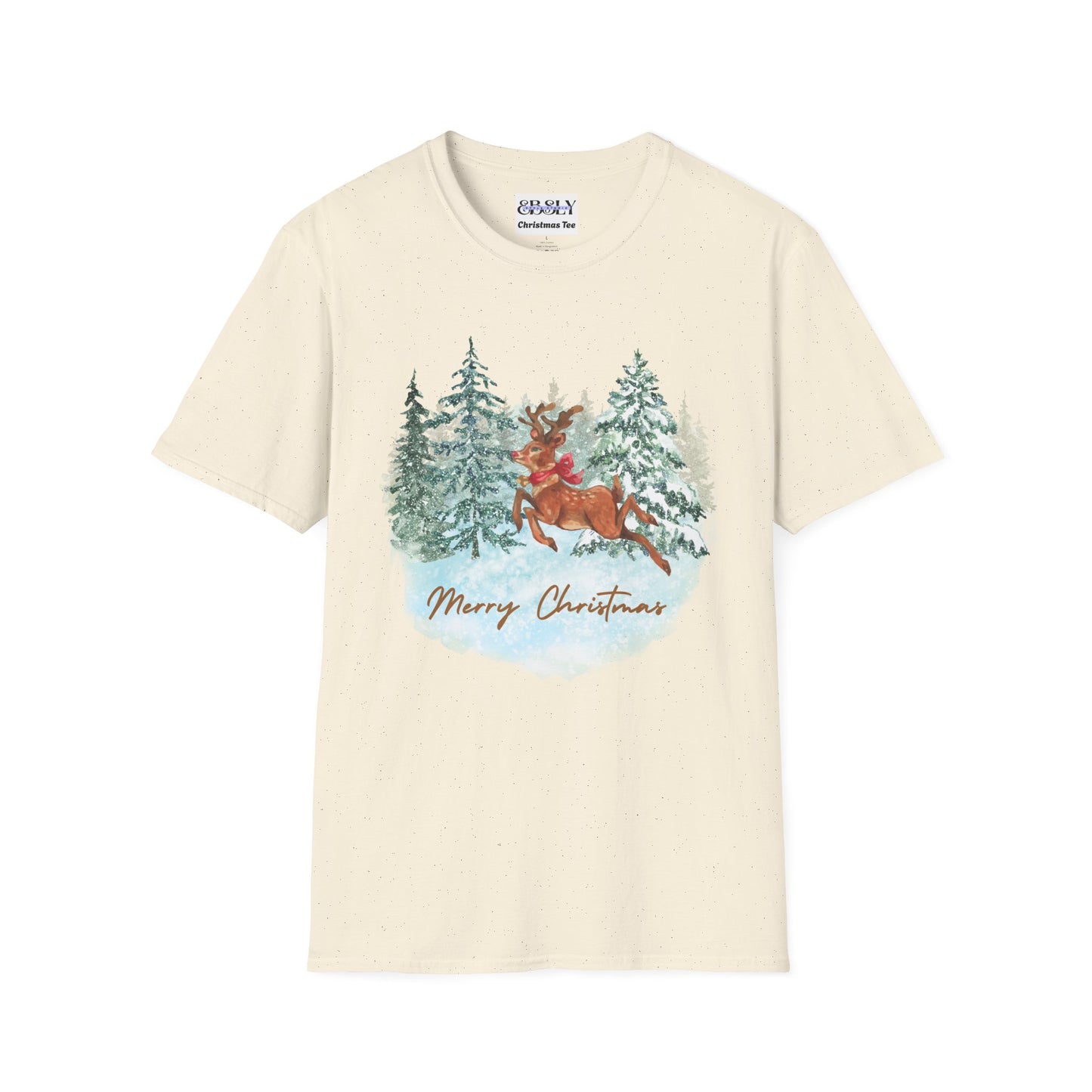 Merry Christmas Reindeer T-Shirt, Holiday Tee, Festive Gift, Winter Apparel, Cozy Christmas Shirt, Unisex Seasonal Clothing