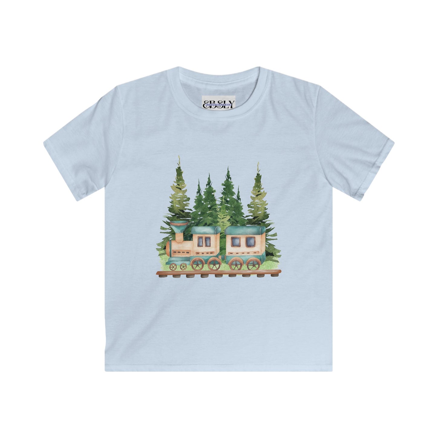 Kids Nature Train Tee, Adventure Shirt, Wilderness Kids Top, Train Lover Gift, Playful Summer Tee