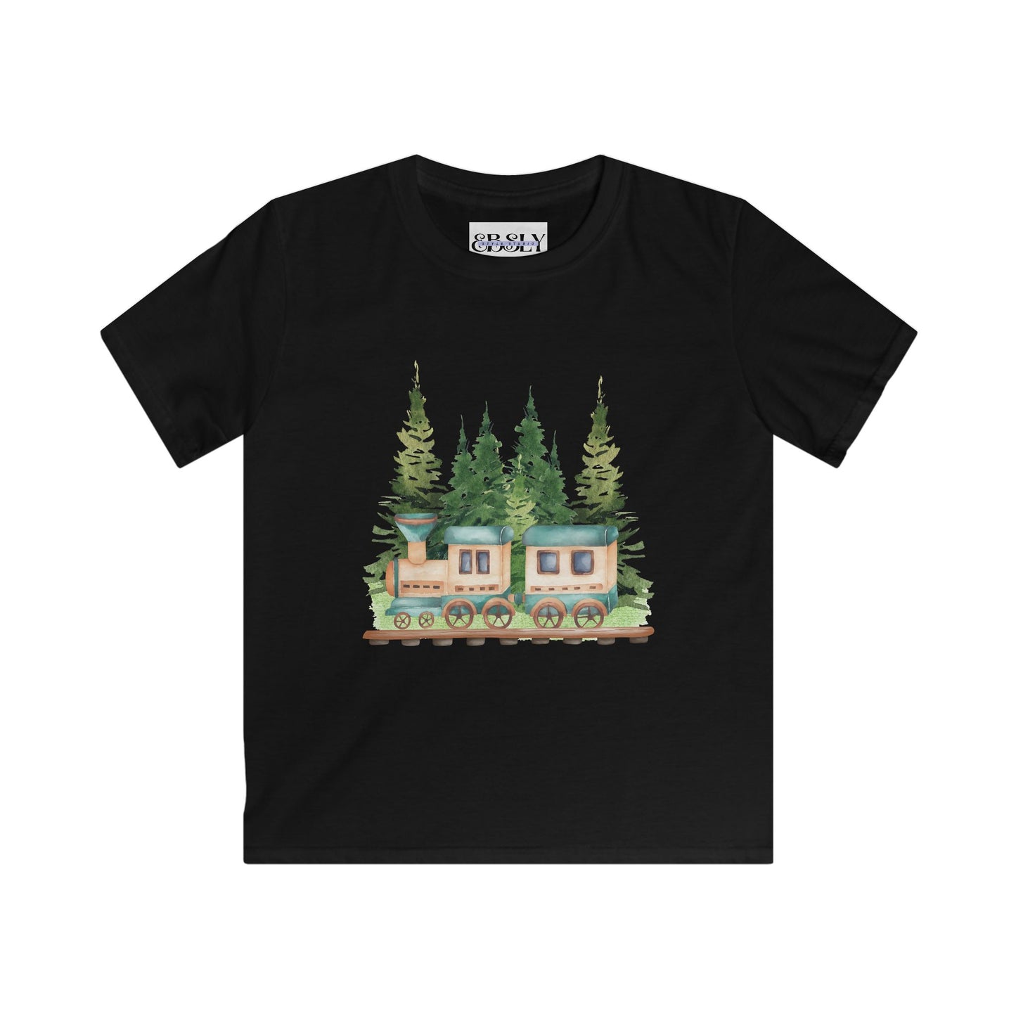 Kids Nature Train Tee, Adventure Shirt, Wilderness Kids Top, Train Lover Gift, Playful Summer Tee
