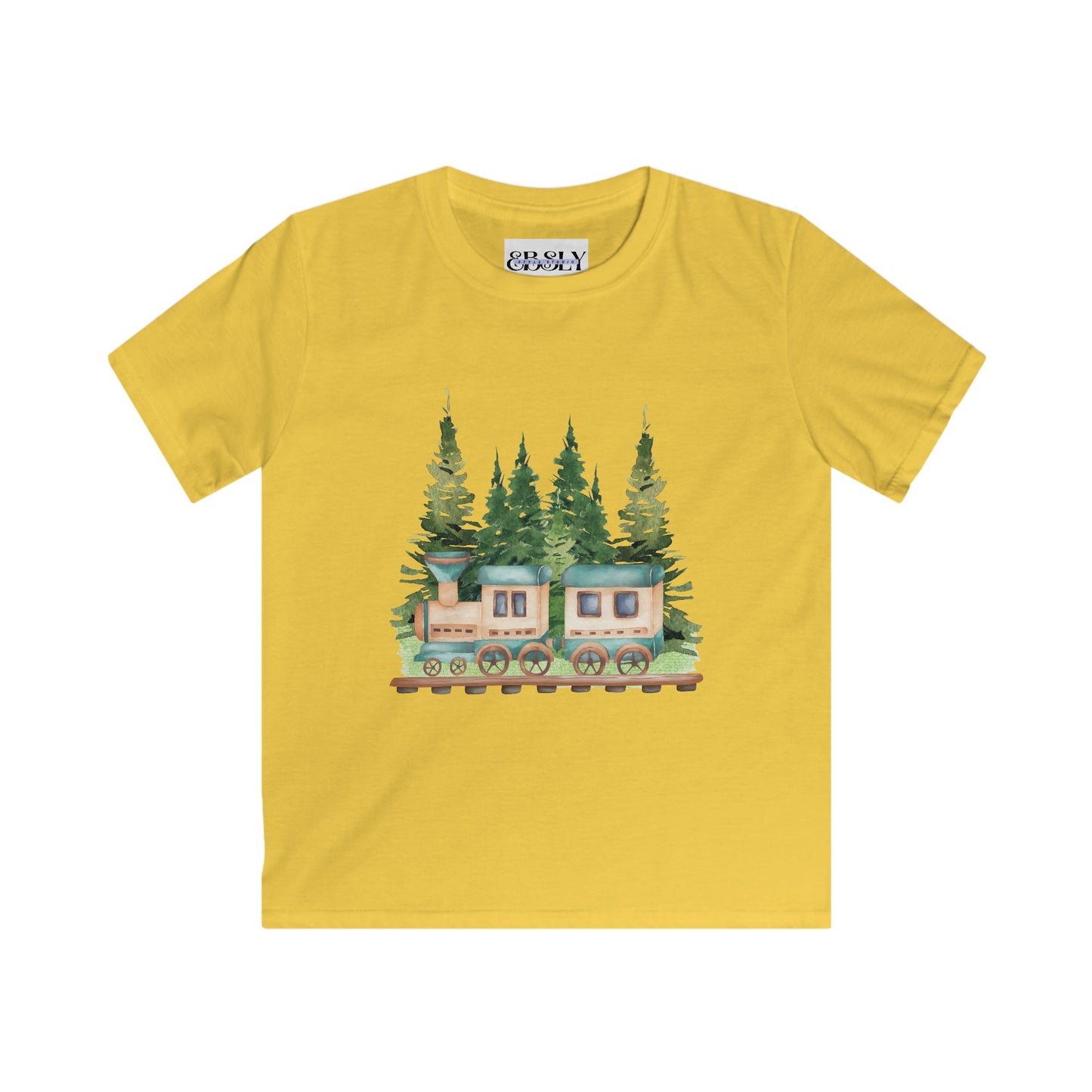 Kids Nature Train Tee, Adventure Shirt, Wilderness Kids Top, Train Lover Gift, Playful Summer Tee