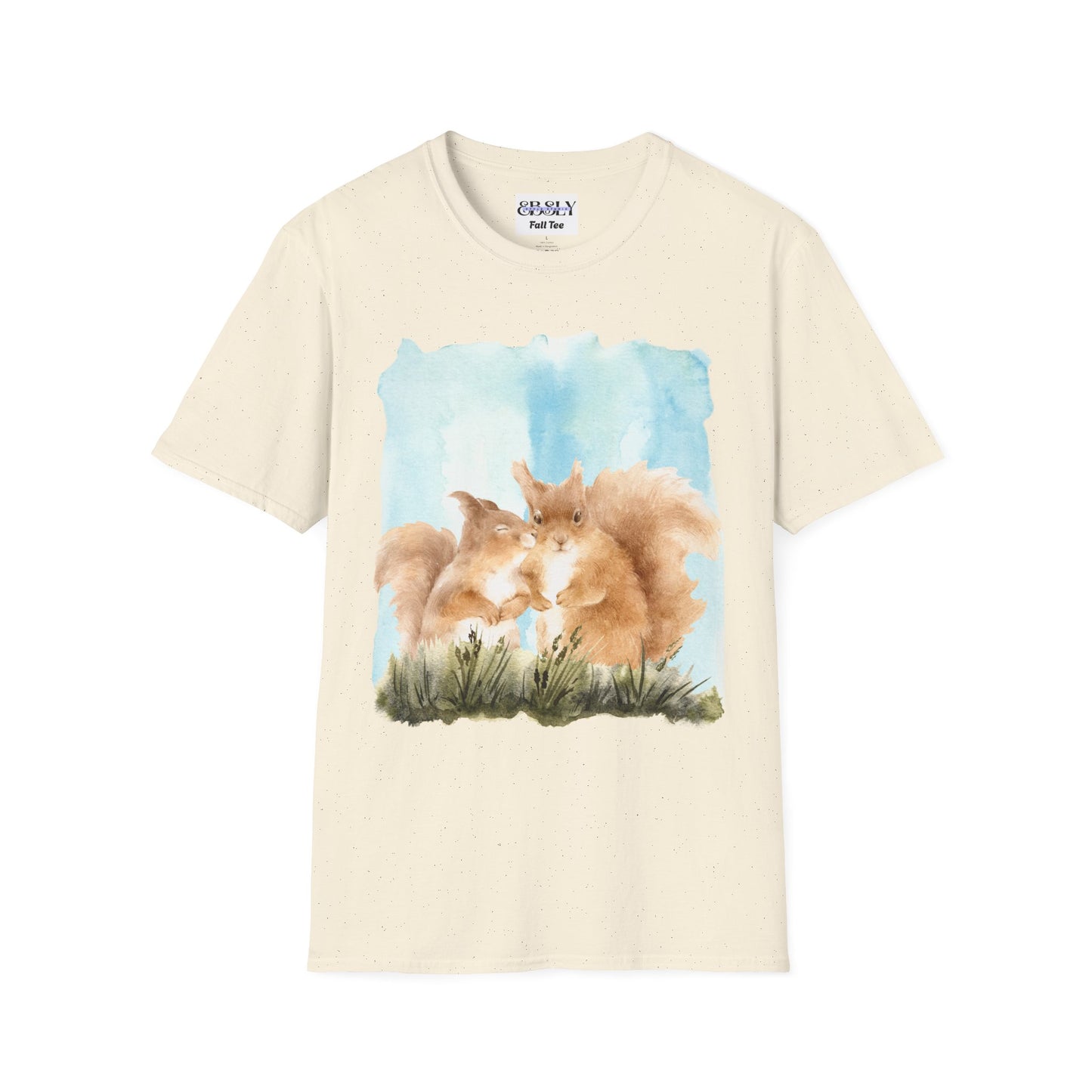 Whimsical Squirrel Art Tee, Nature Lover Gift, Cute Wildlife Shirt, Animal Lover Apparel, Eco-Friendly T-Shirt