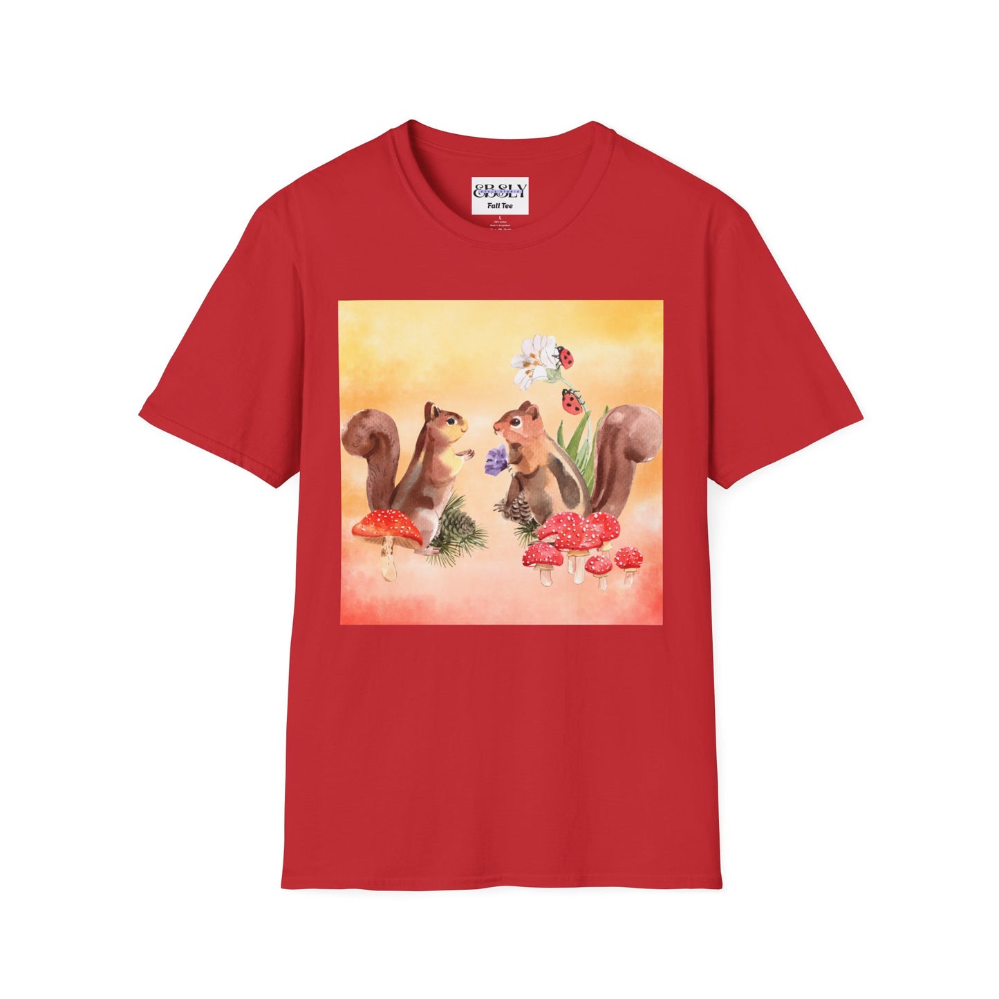 Playful Squirrel Art Unisex Softstyle T-Shirt, Cute Animal Shirt, Gift for Nature Lovers, Casual Wear, Eco-Friendly Fashion