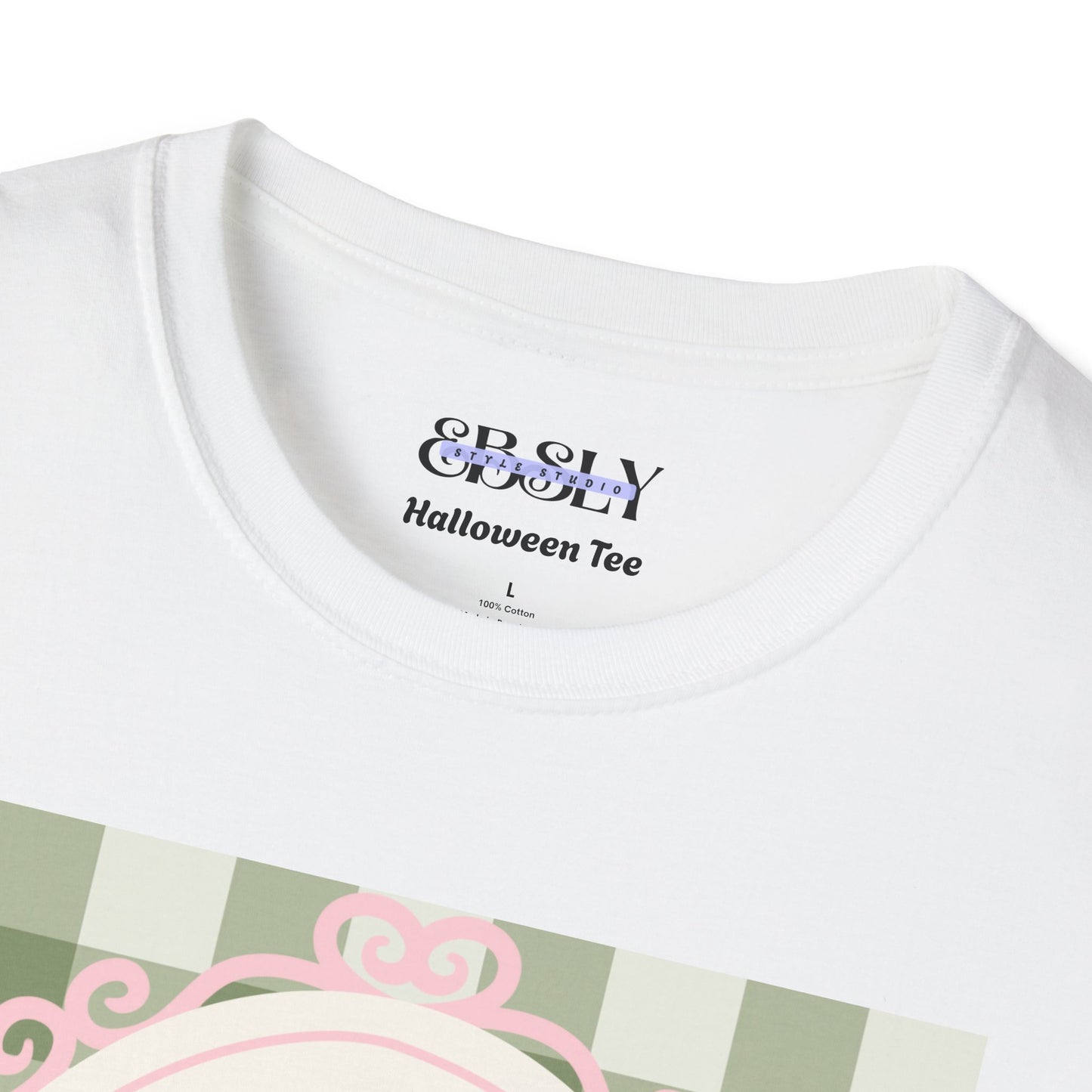 Cute Ghost and Butterfly Unisex Softstyle T-Shirt for Halloween, Casual Wear, Gift for Friends, Home Decor, Seasonal Fashion